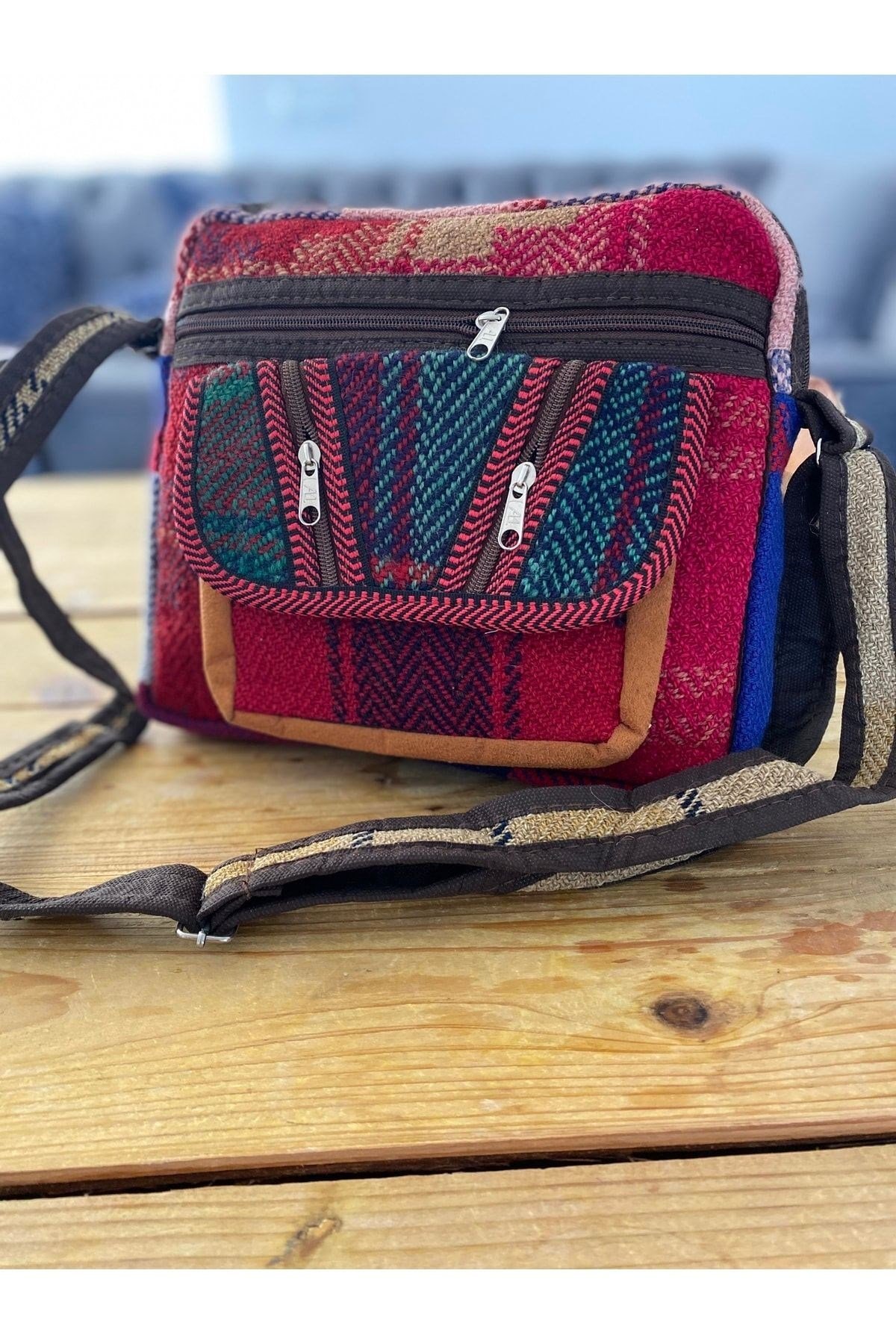 Iran Işi El Yapımı Haki Günlük Bohem Kilim Çanta