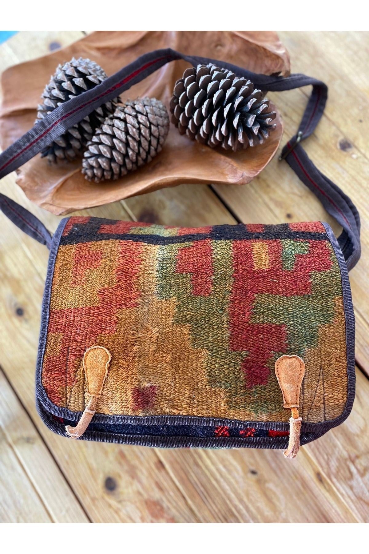 Iran Işi El Yapımı Kilim Kırmızı Günlük Bohem Çanta