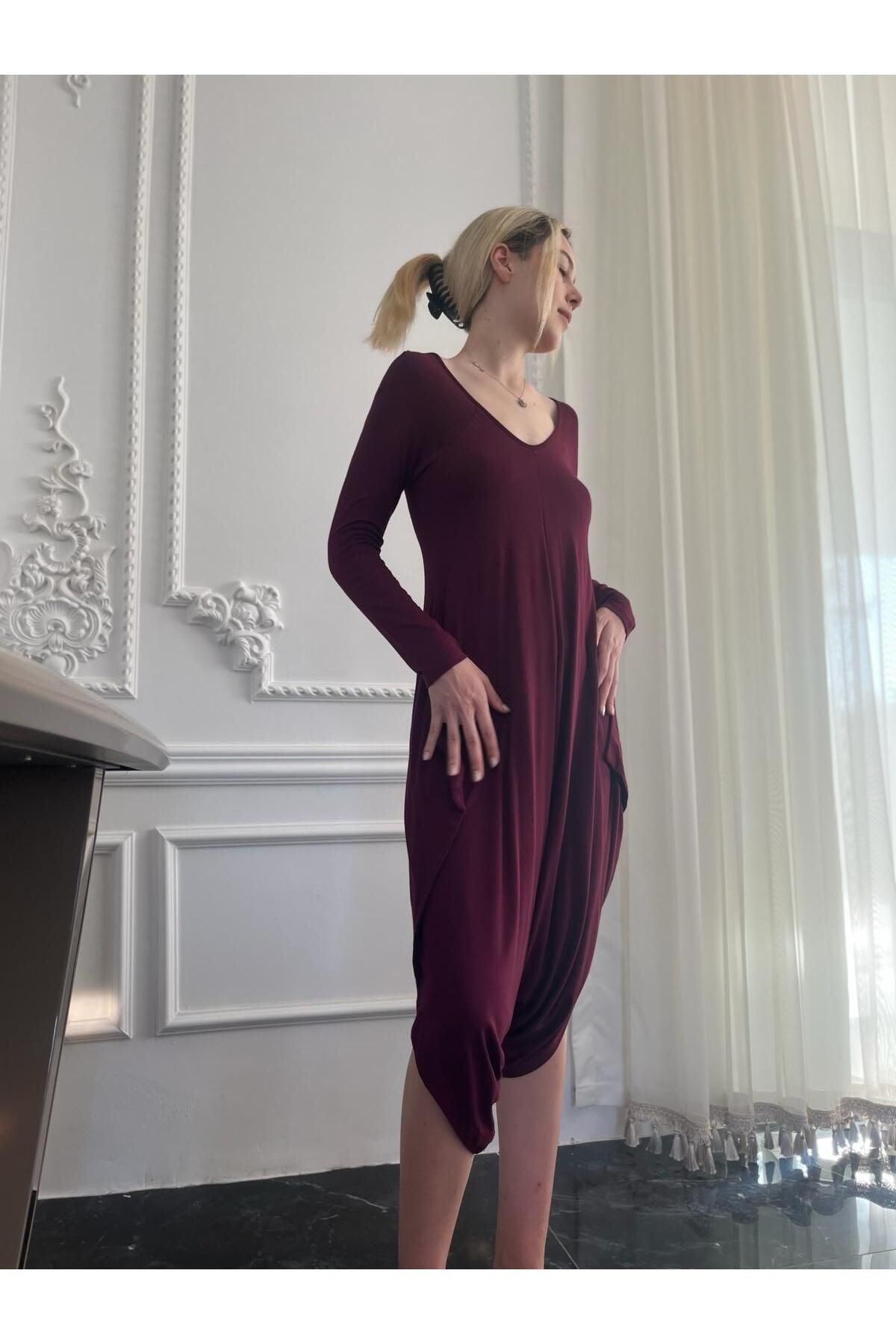 Kadın Bordo Salaş Tulum