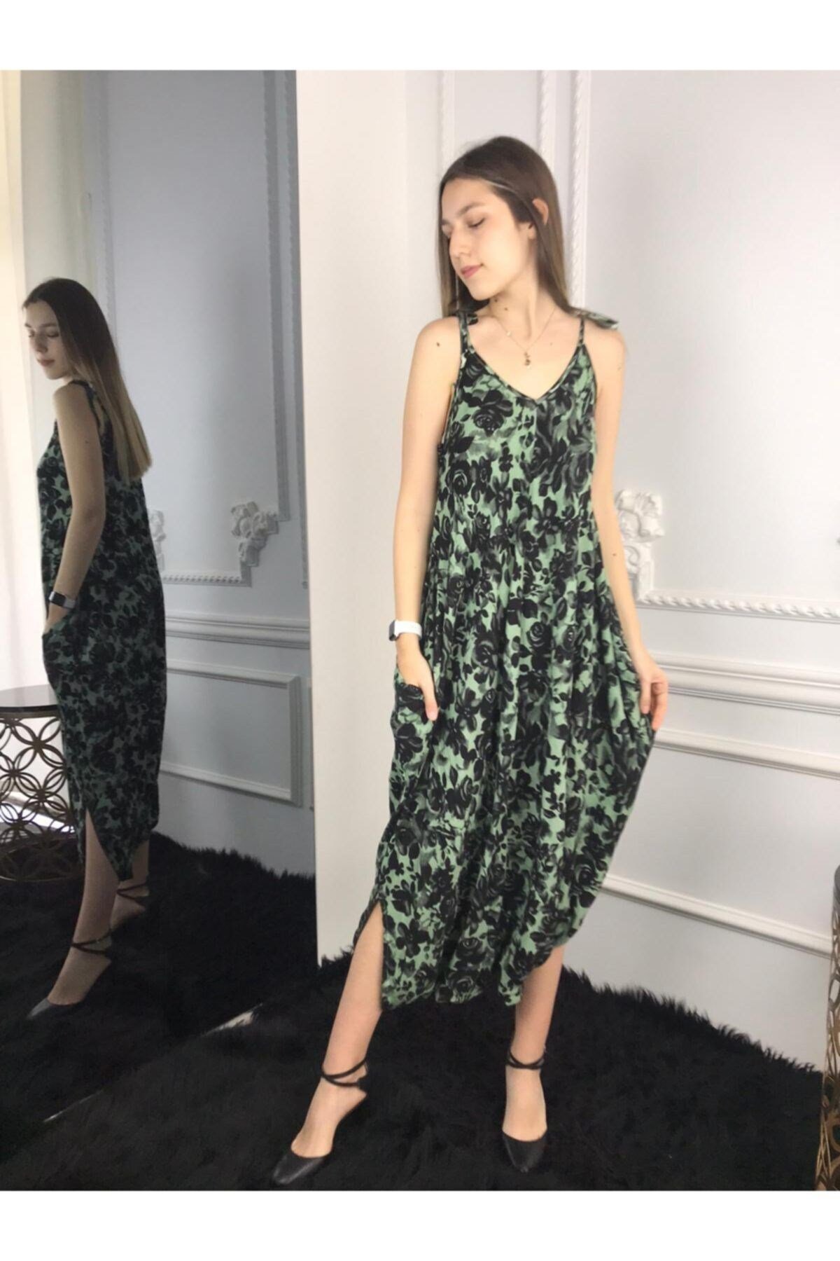Kadın Mint Naturel Ayarlanabilir Askılı Bohem Tulum