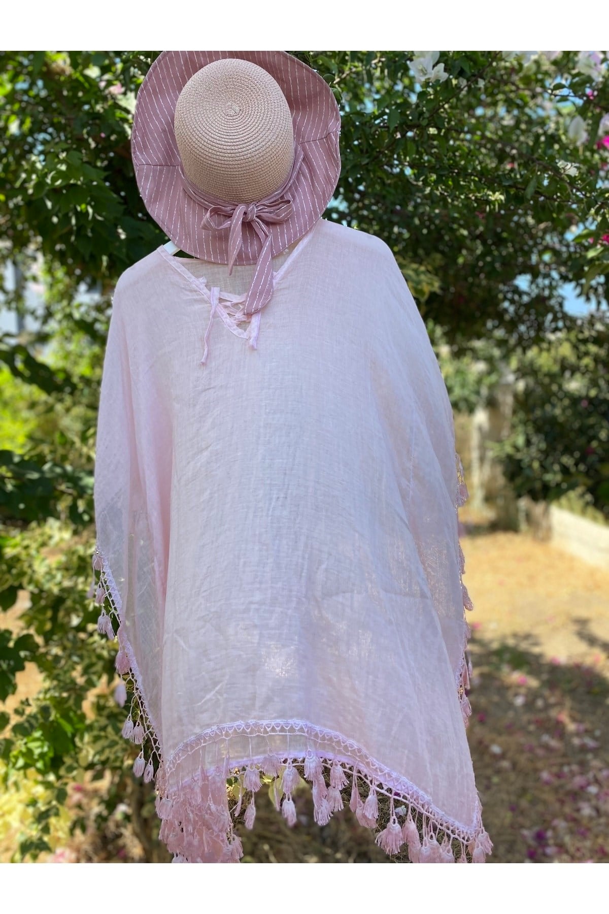 Kadın Pembe Naturel Pareo