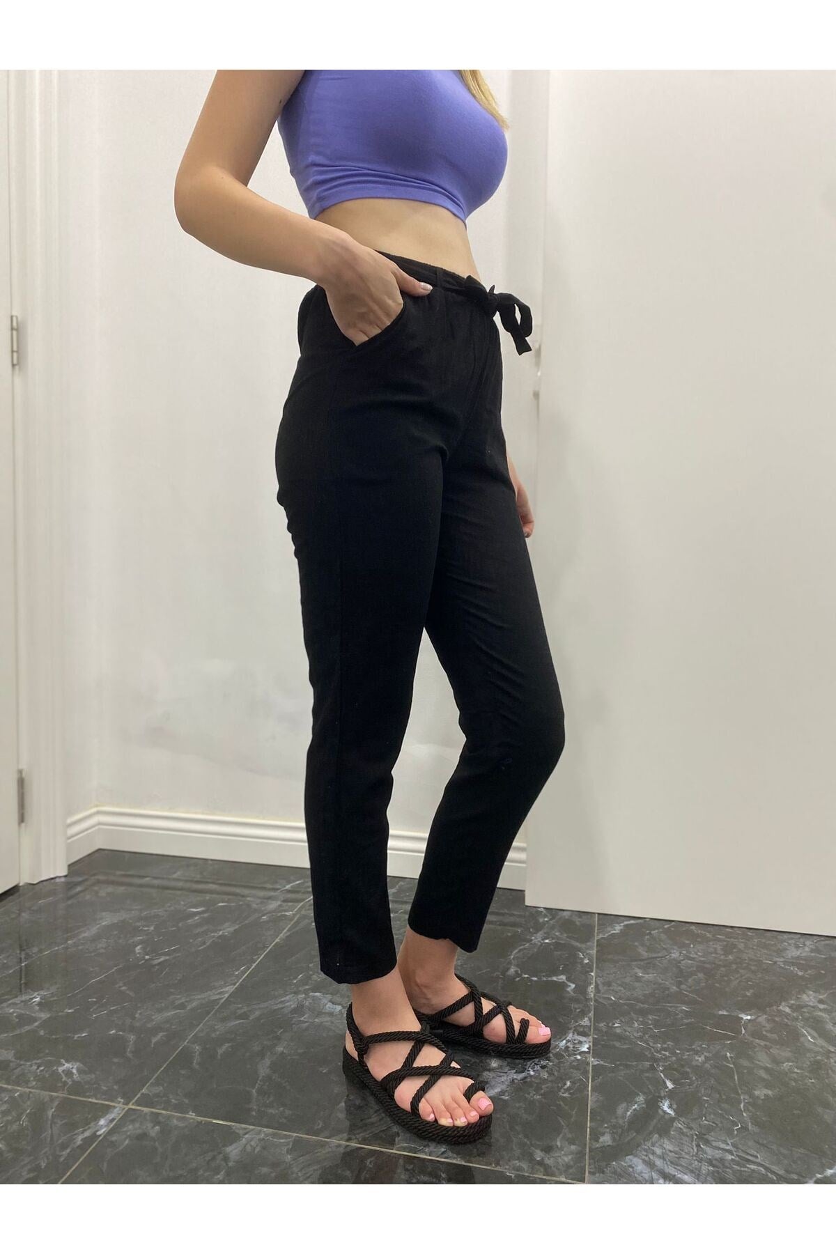 Keten Slimfit Pantolon