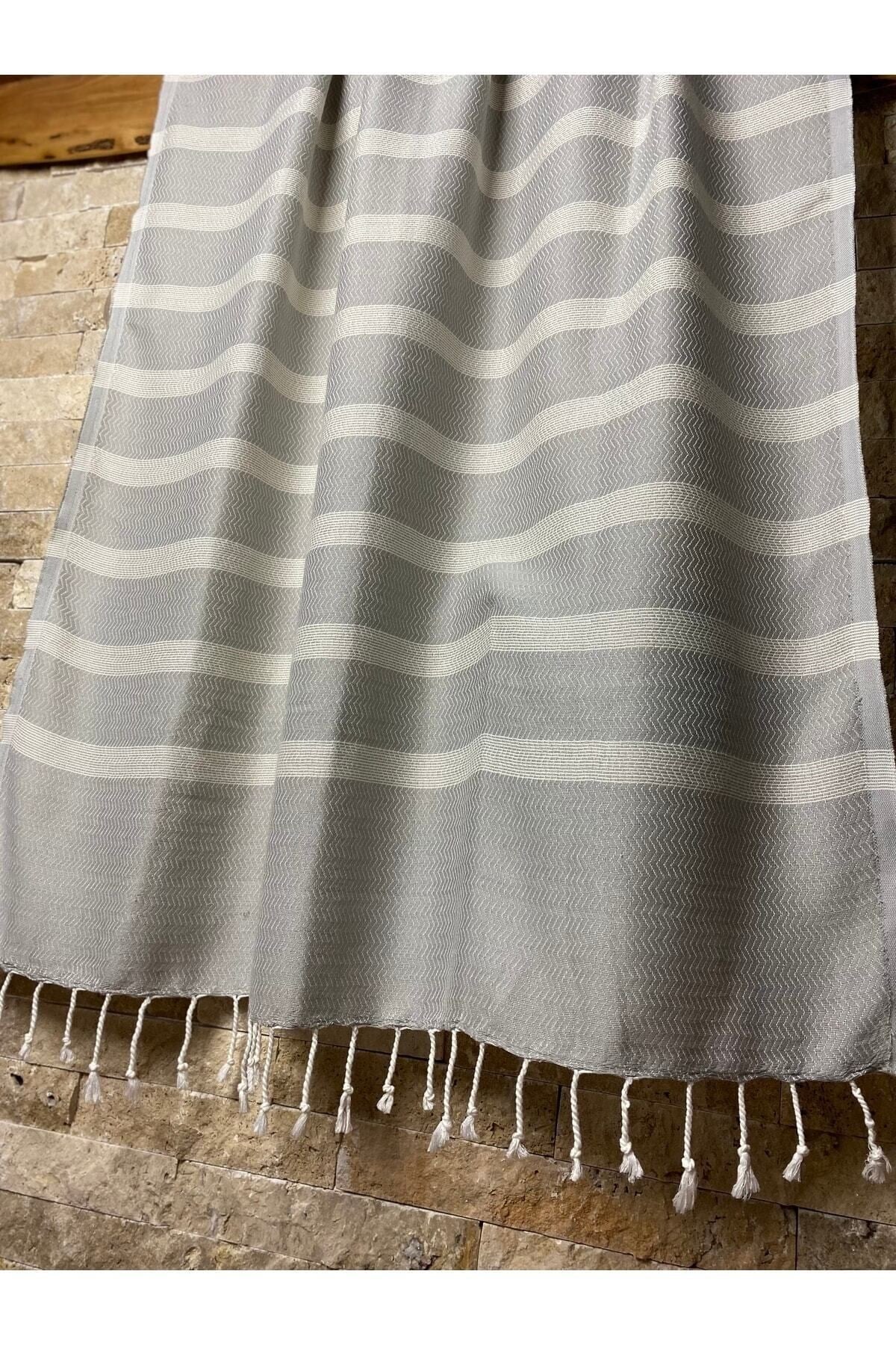 Kleopatra Pamuklu Gri 90x190 Peştemal