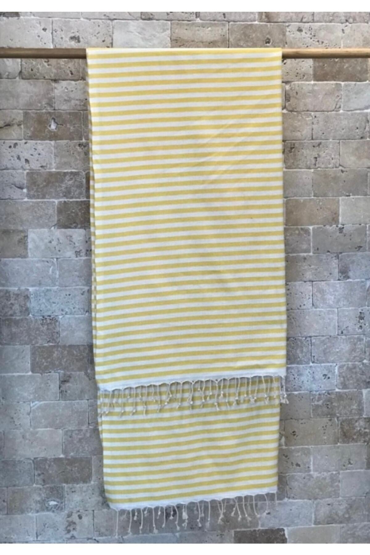 Organik Pamuk Sarı 90x190 Peştemal ,plaj ,hamam