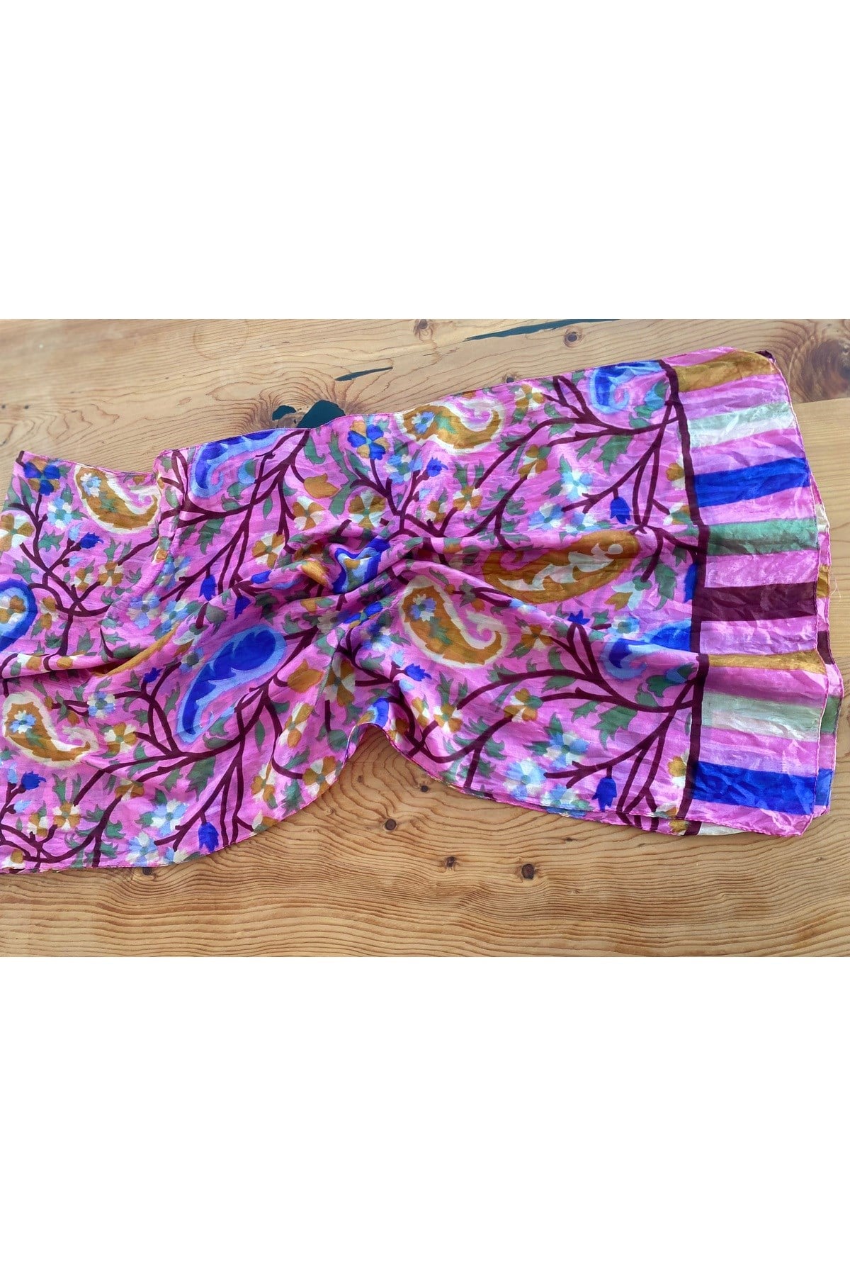 Pembe Bahar Çiçekleri Hint Kökenli 50 X 175 Ipek Şal Fular 1606076