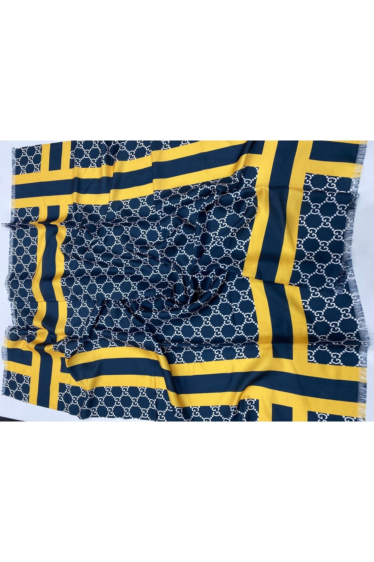 Sarı Monogram Spor Eşarp 100 x 100 cm