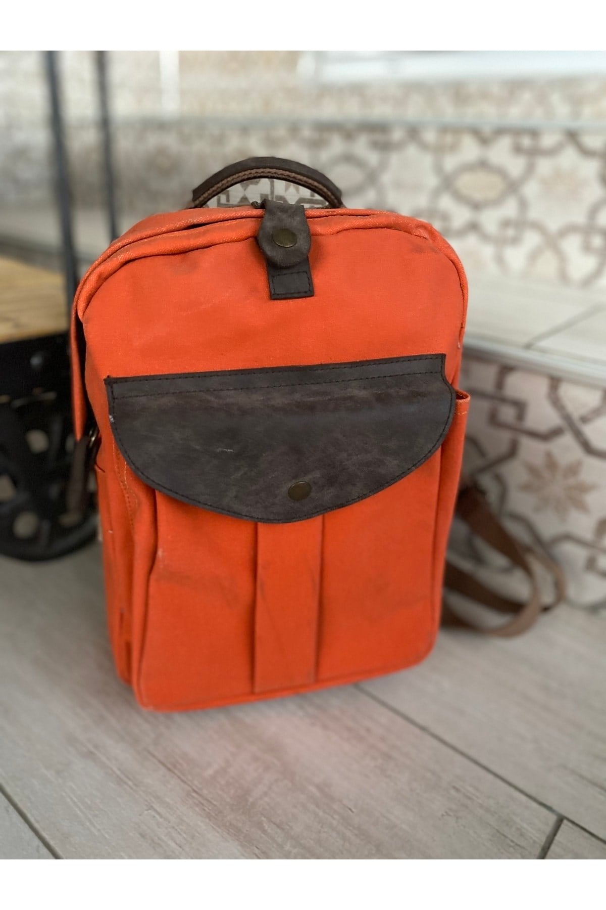 Suya Dayanikli Mumlu Kanas Unisex Ayarlanabilir Uzunluk Sırt Çantası