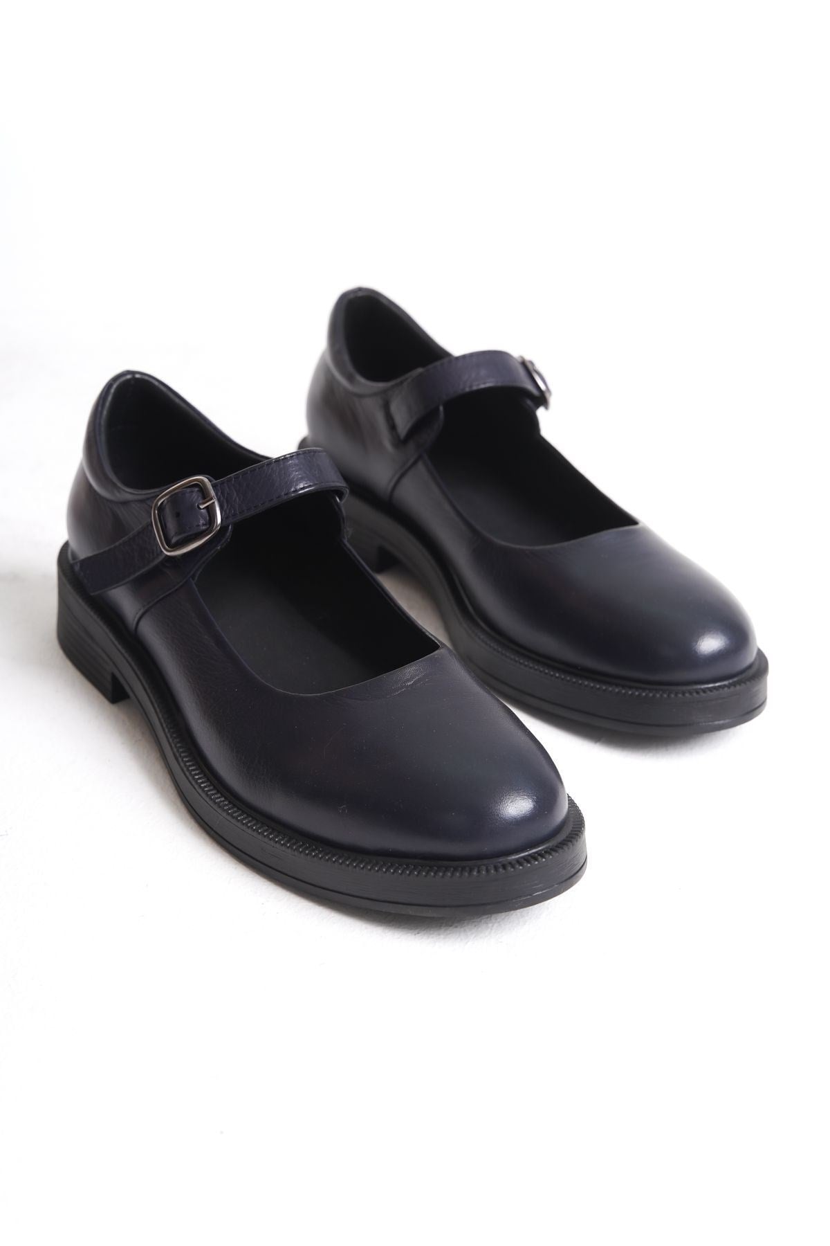 Ernila Shoes Hakiki Deri Kadın Baretli Loafer Ayakkabı