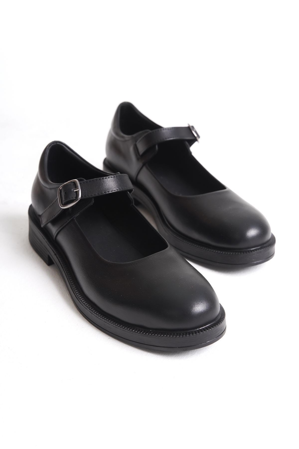 Ernila Shoes Hakiki Deri Kadın Baretli Loafer Ayakkabı