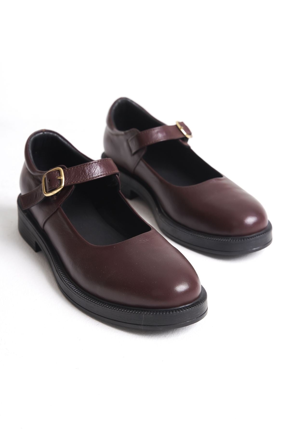 Ernila Shoes Hakiki Deri Kadın Baretli Loafer Ayakkabı