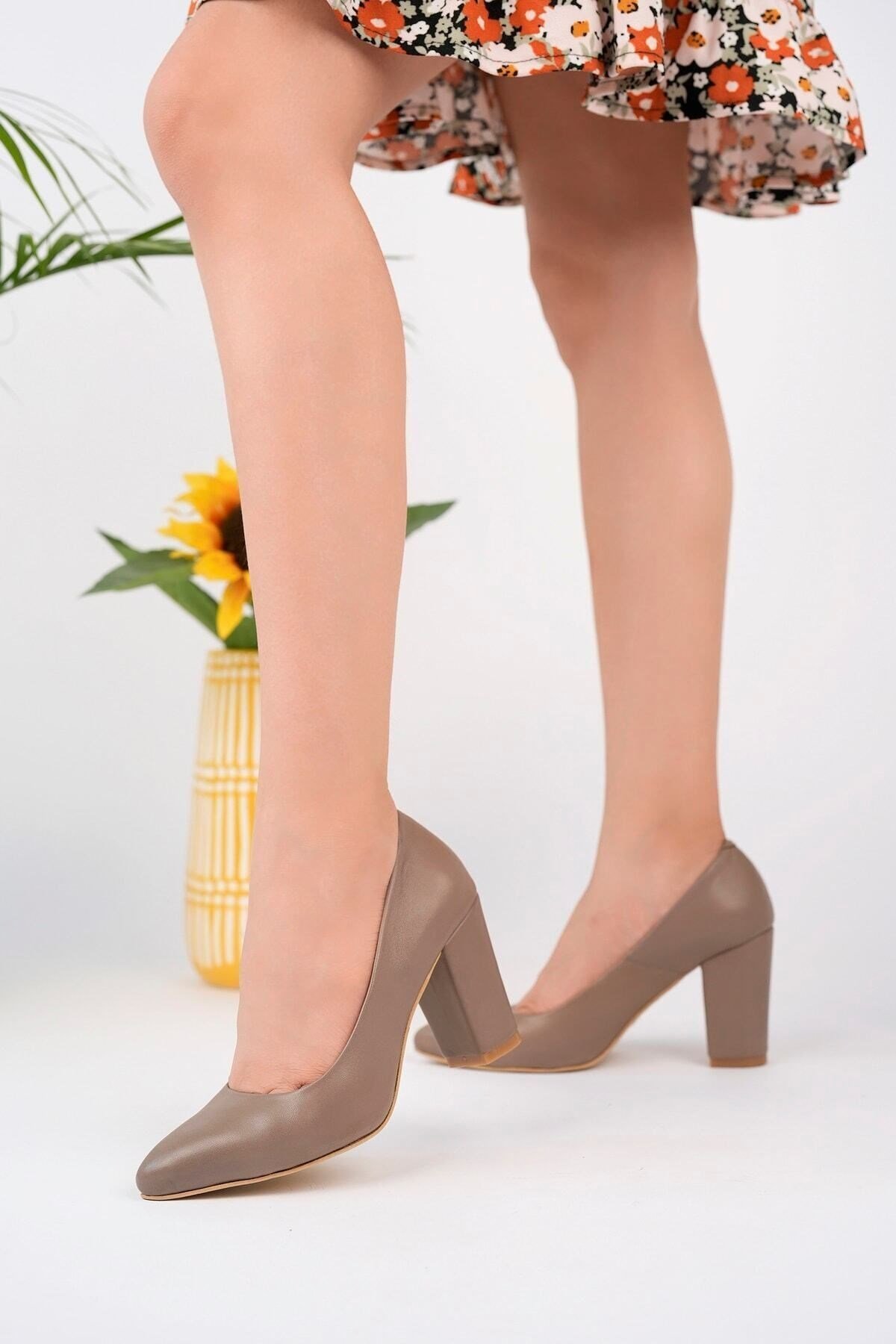 Ernila Shoes Hakiki Deri Yüksek Topuklu Kadın Stiletto