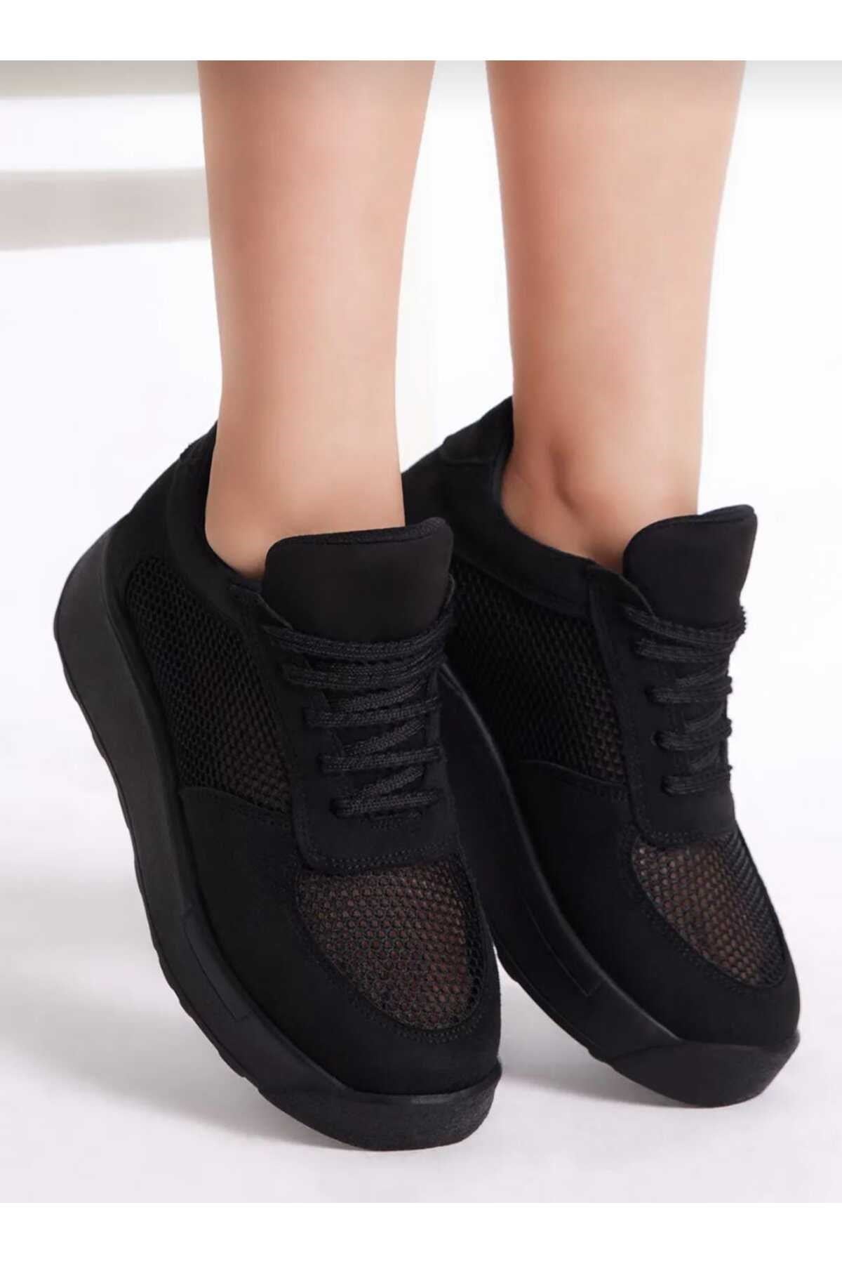 Süet Fileli Sneaker Spor Ayakkabı