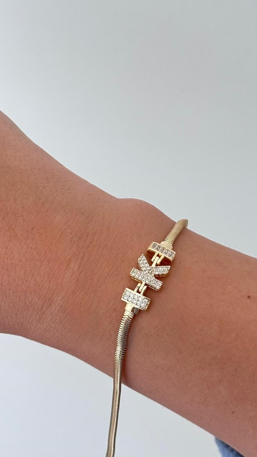 14k 'K' harf bilezik  - 1003