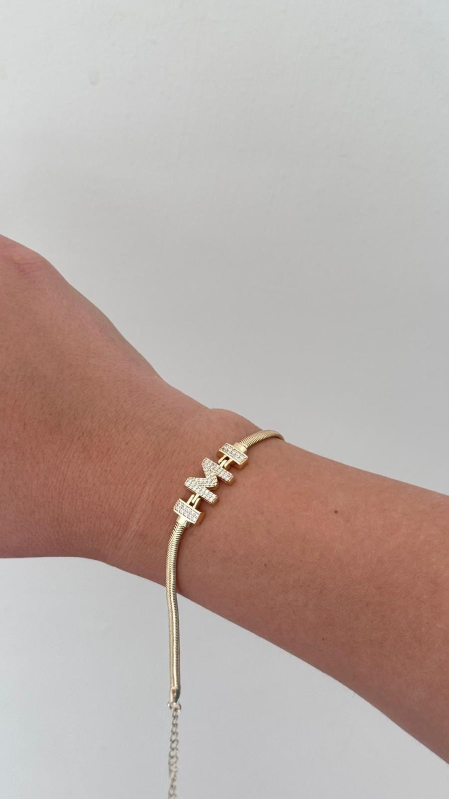 14k 'M' harf bilezik  - 1003