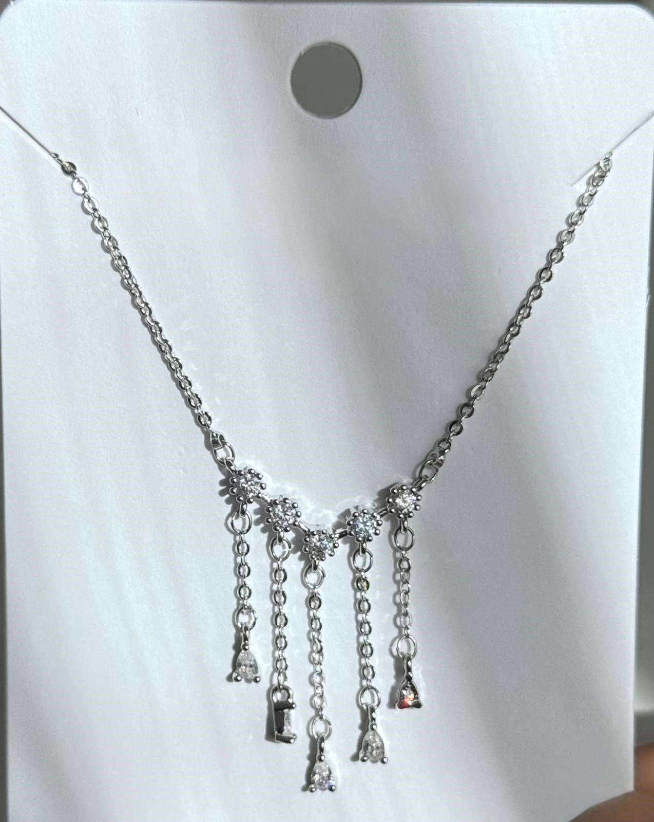 Silver zirkon taşlı minimal kolye