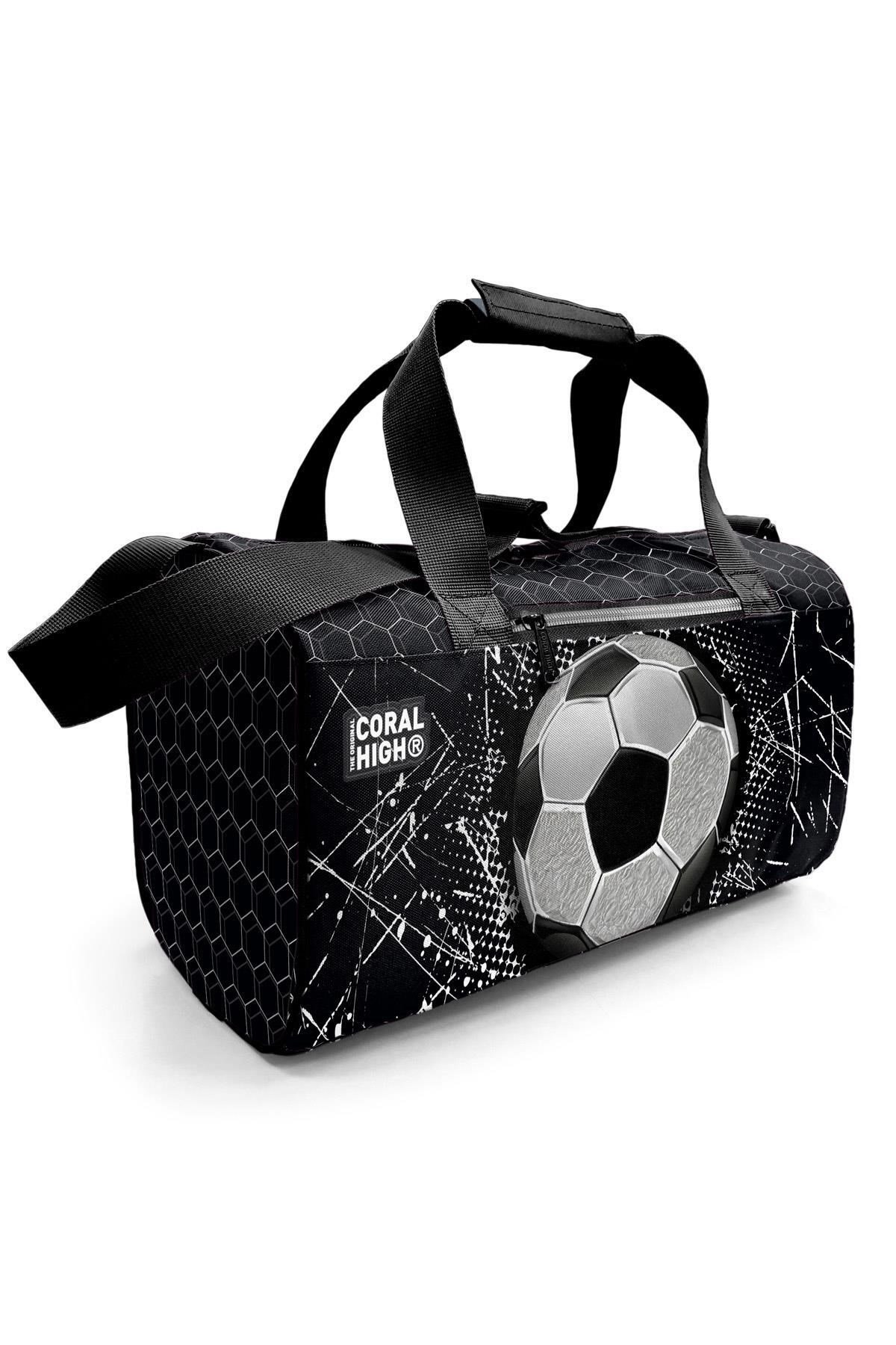 Siyah Futbol Desenli Spor Çantası 27539