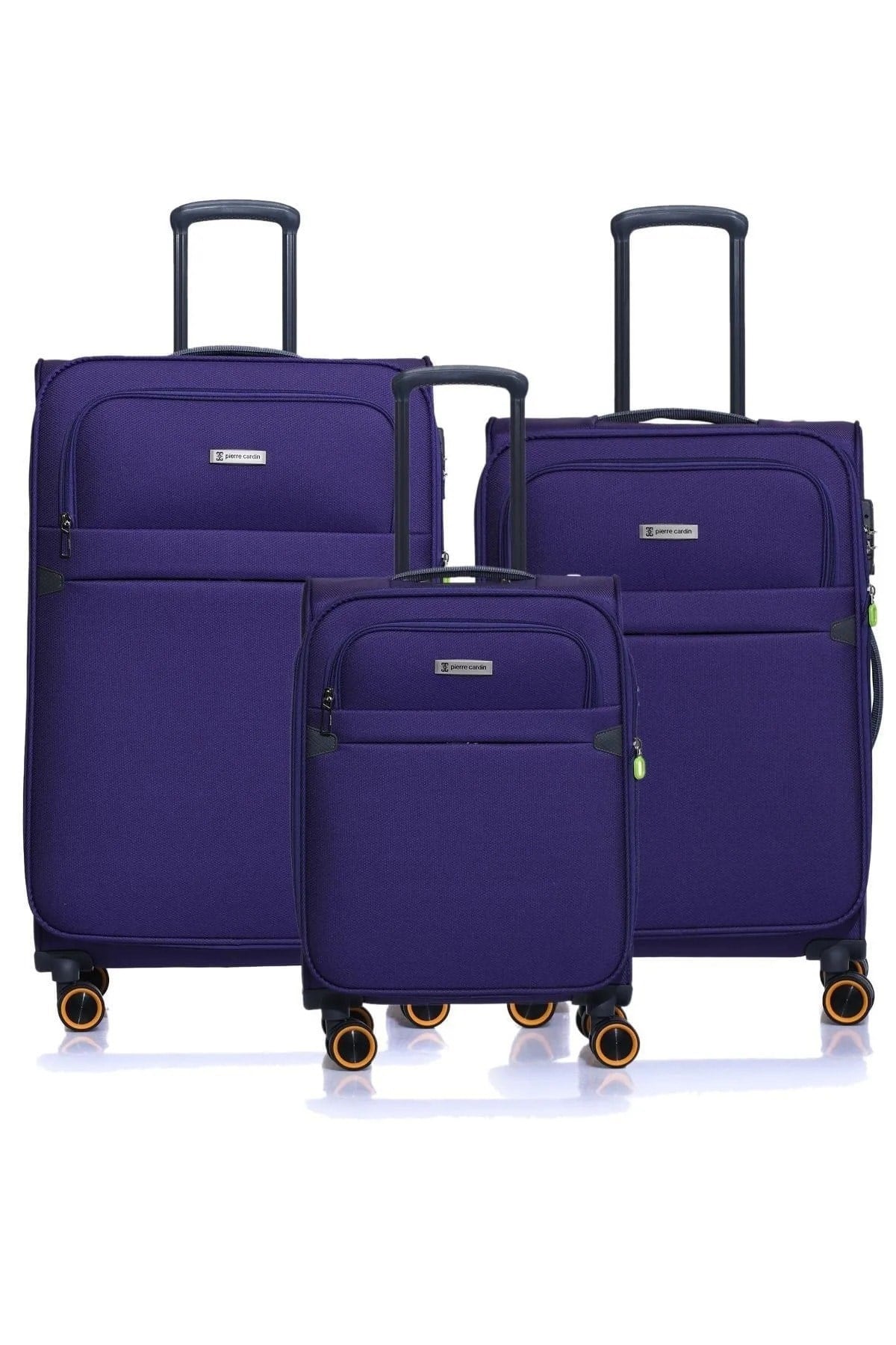 Ultra Lüks Hafif Kumaş 6000-set Mor Unisex 3 Lü Valiz Seti