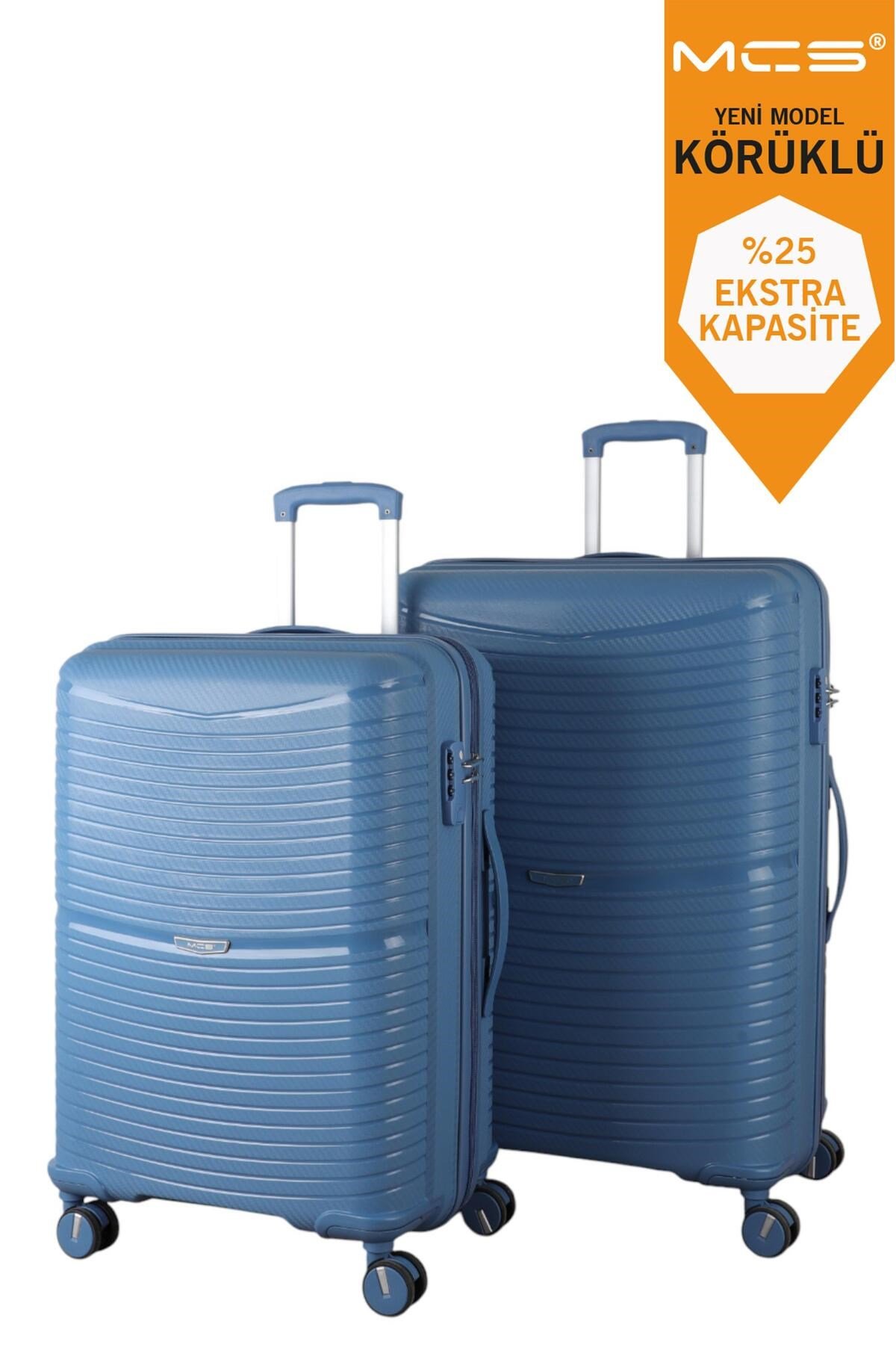 V379 AURA Y.ÜRETİM PP VALİZ 65 CM + 75 CM SİYAH SET