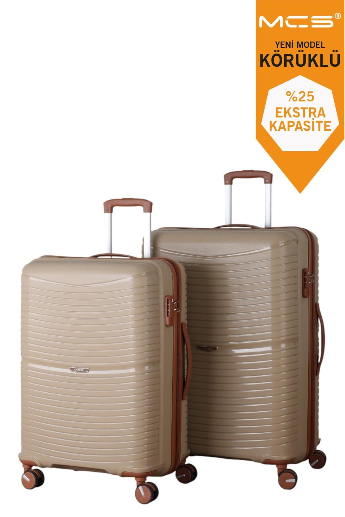 V379 AURA Y.ÜRETİM PP VALİZ 65 CM + 75 CM SİYAH SET