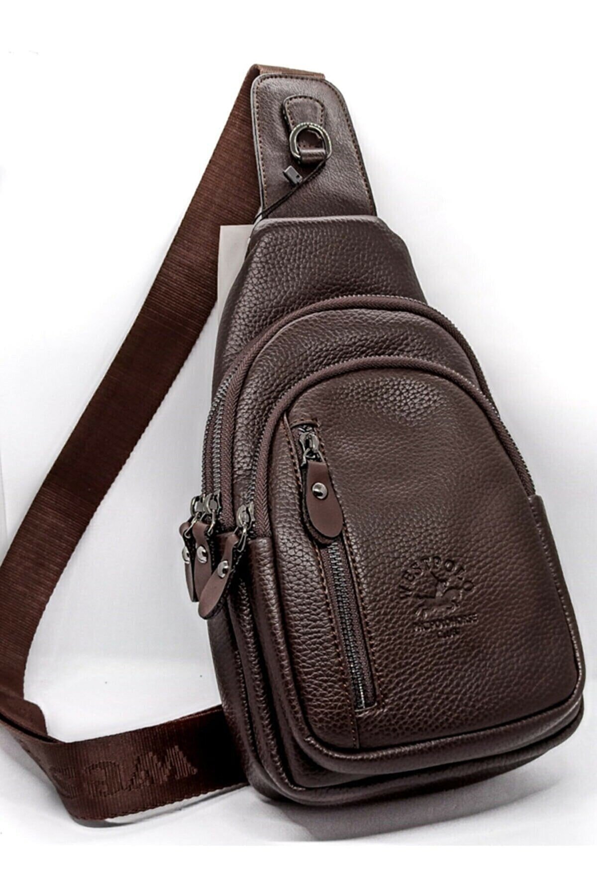 West Polo Kahverengi Unisex Body Bag Çarpraz Ve Gögüs Omuz Askılı Çanta