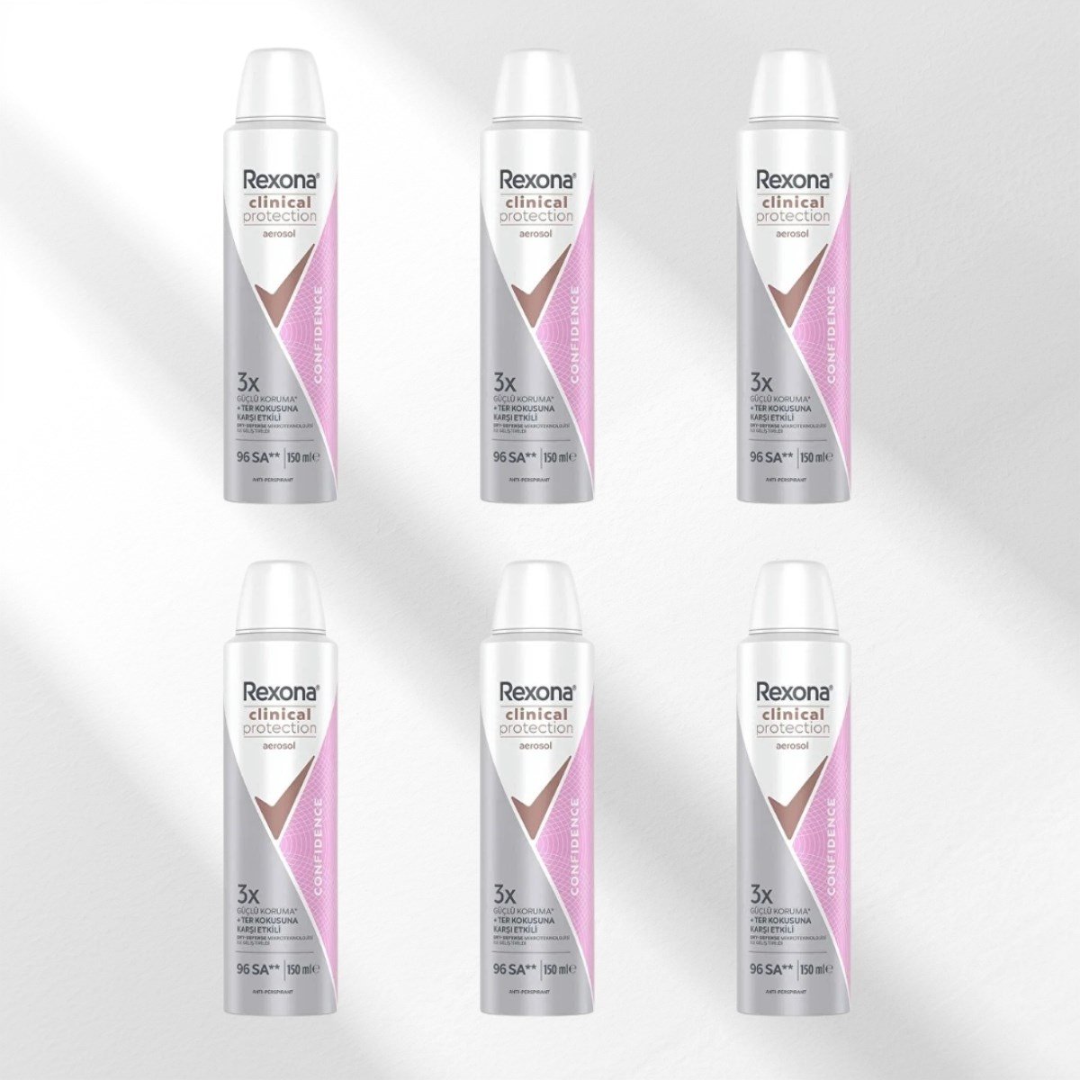 Rexona Clinical Protection Confidence Kadın Sprey Deodorant 6x150 ml
