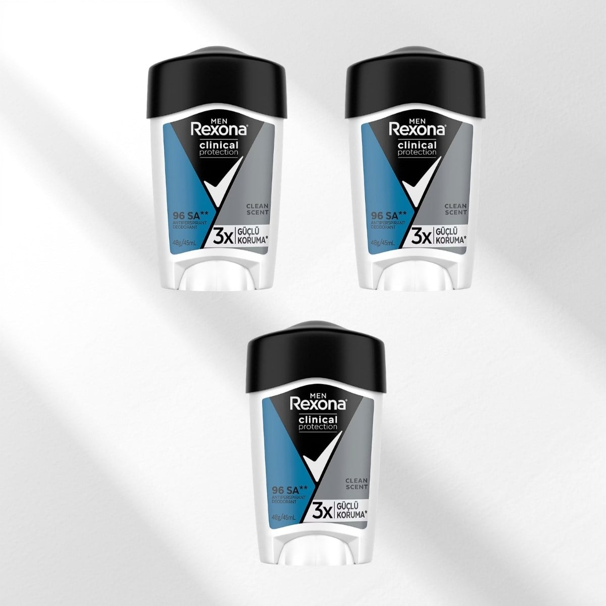 Rexona Men Clinical Protection Clean Scent 3x45 ml Erkek Stick