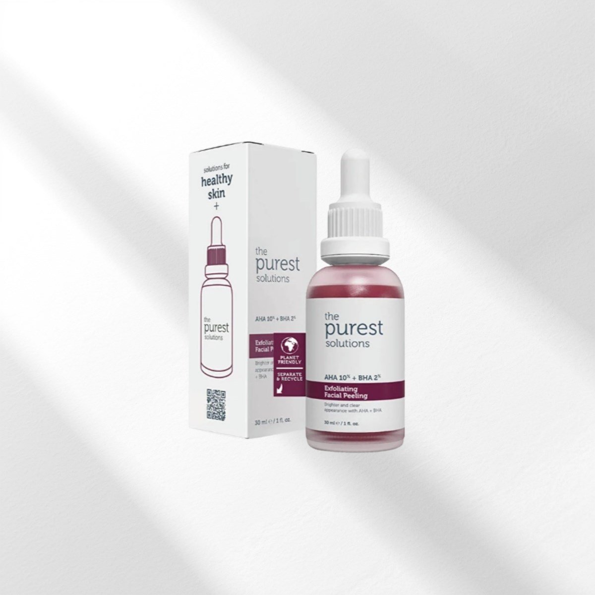 The Purest Solutions, AHA & BHA Canlandırıcı & Cilt Tonu Eşitleyici Kırmızı Peeling Cilt Bakım Serumu 30 ml (Aha 10% + Bha 2%)