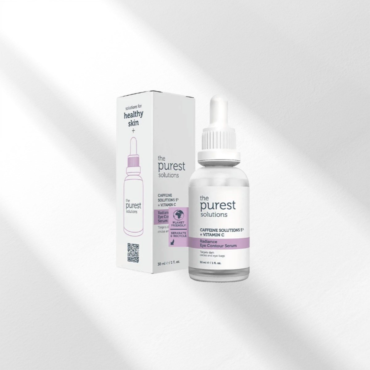 The Purest Solutions, Torbalanma ve Morluk Karşıtı, Aydınlatıcı Kafein Göz Altı Serumu 30 ml (Caffeine 5% + Vitamin C)