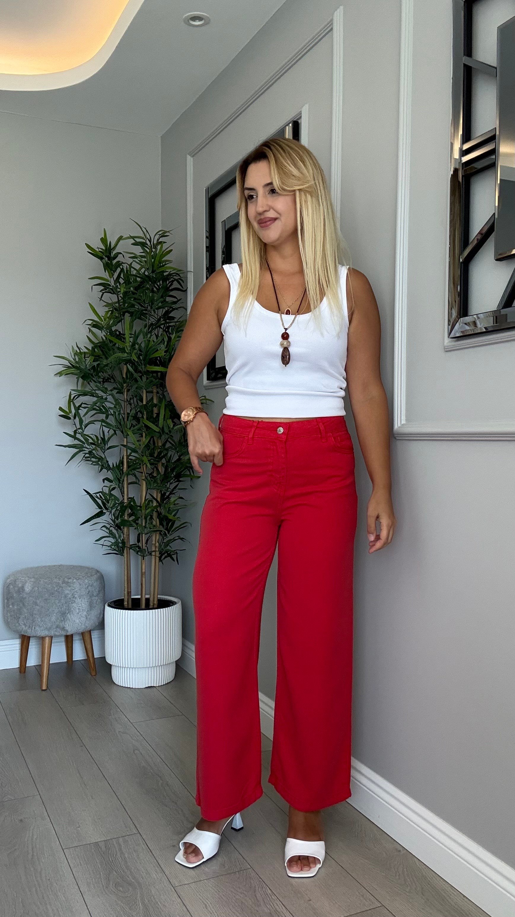 Premium kalite yumuşacık tensel  jean kırmızı
