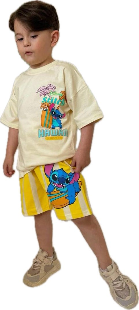 Stich Baskılı Sarı 2'li Takım