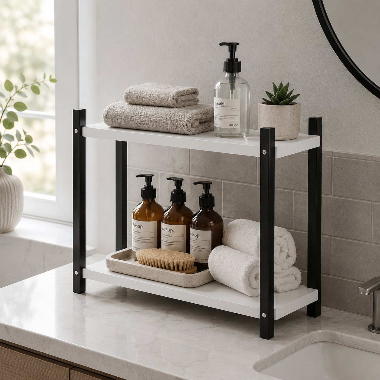 Çok Amaçlı Mutfak & Banyo Rafı Beyaz