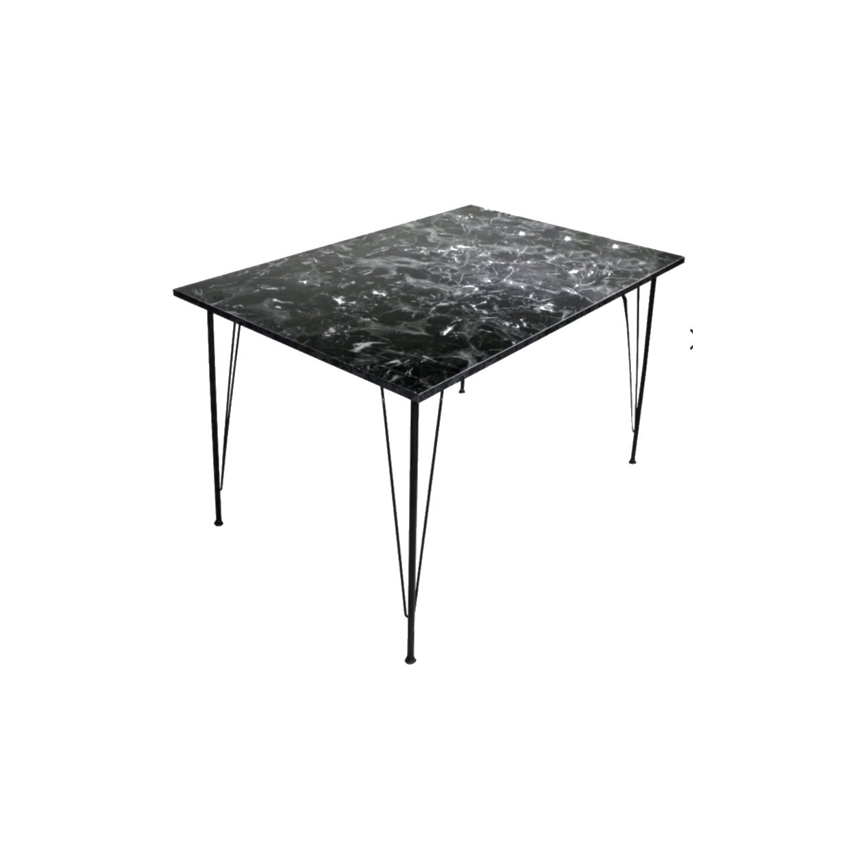 Siyah Mermer Desenli Masa 70x110cm