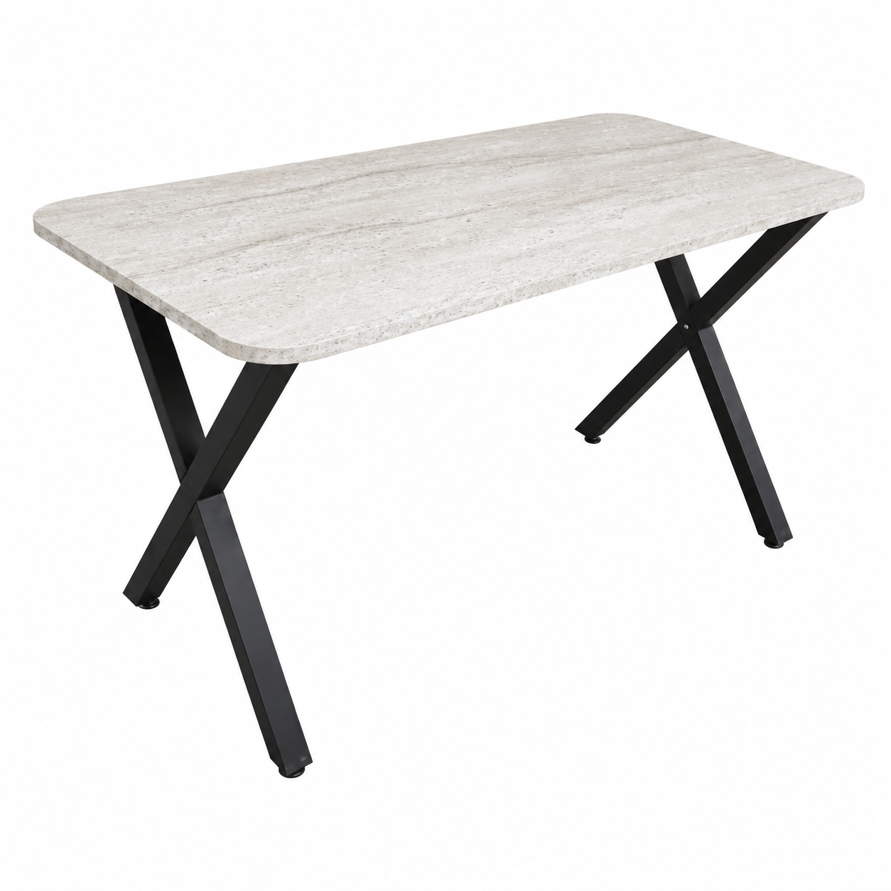 X Ayaklı Traverten Desenli Masa 60x120cm