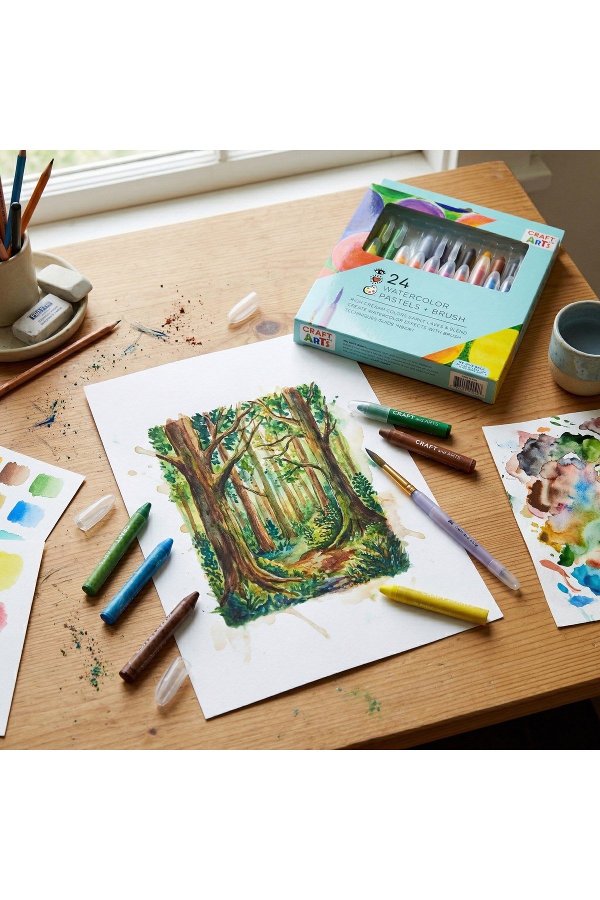 24'LÜ WATERCOLOR PASTEL VE FIRÇA 4124