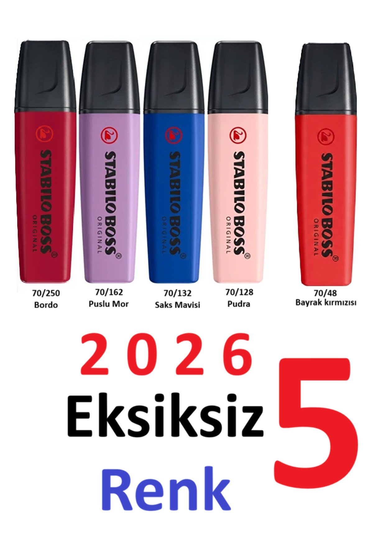 Boss 2026 Colors Wildflower Edition Bayrak kırmızılı 5'li Fosforlu SET
