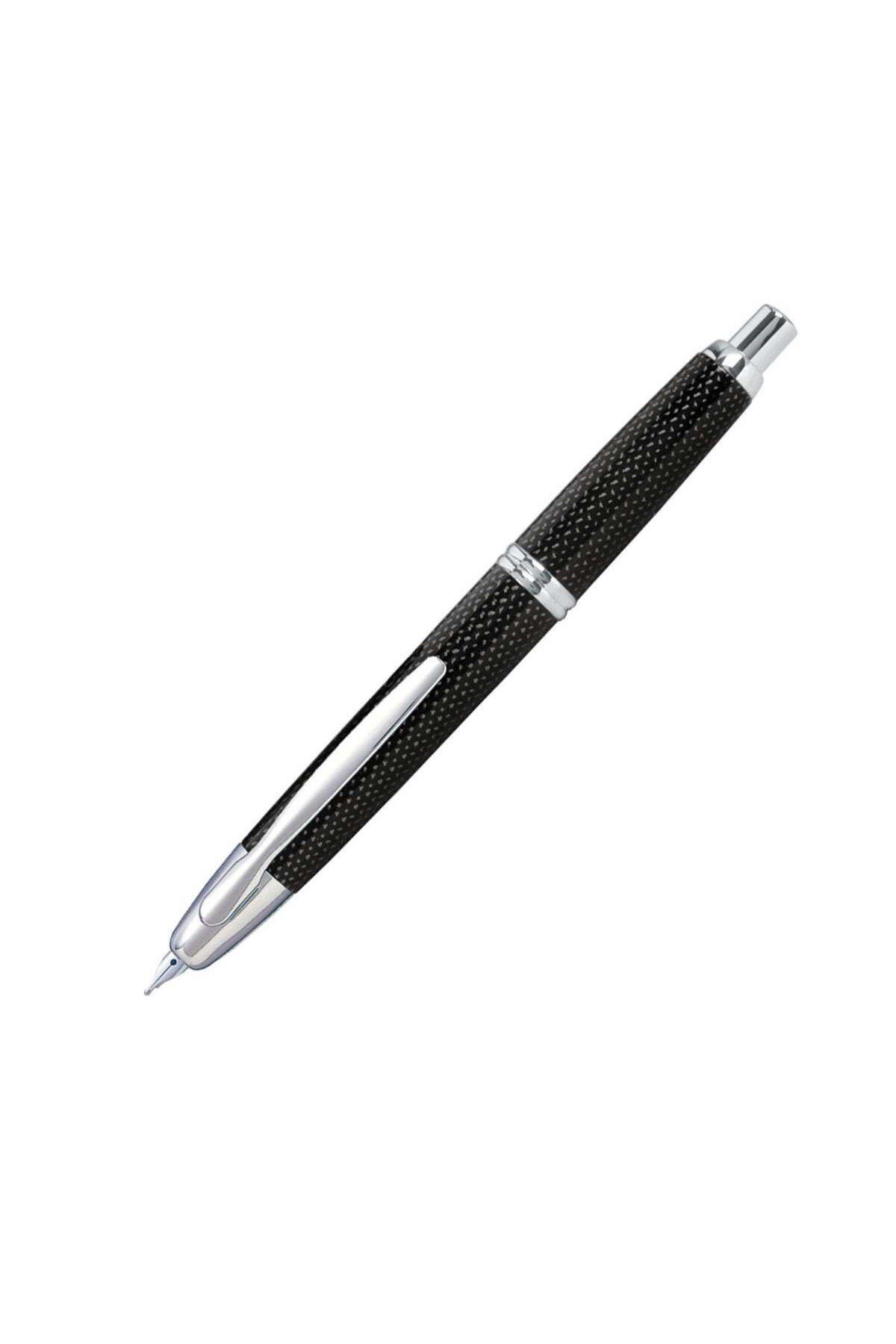 Capless Dolma Kalem 18K Altın Uç Rhodium Trim Grafit Siyah
