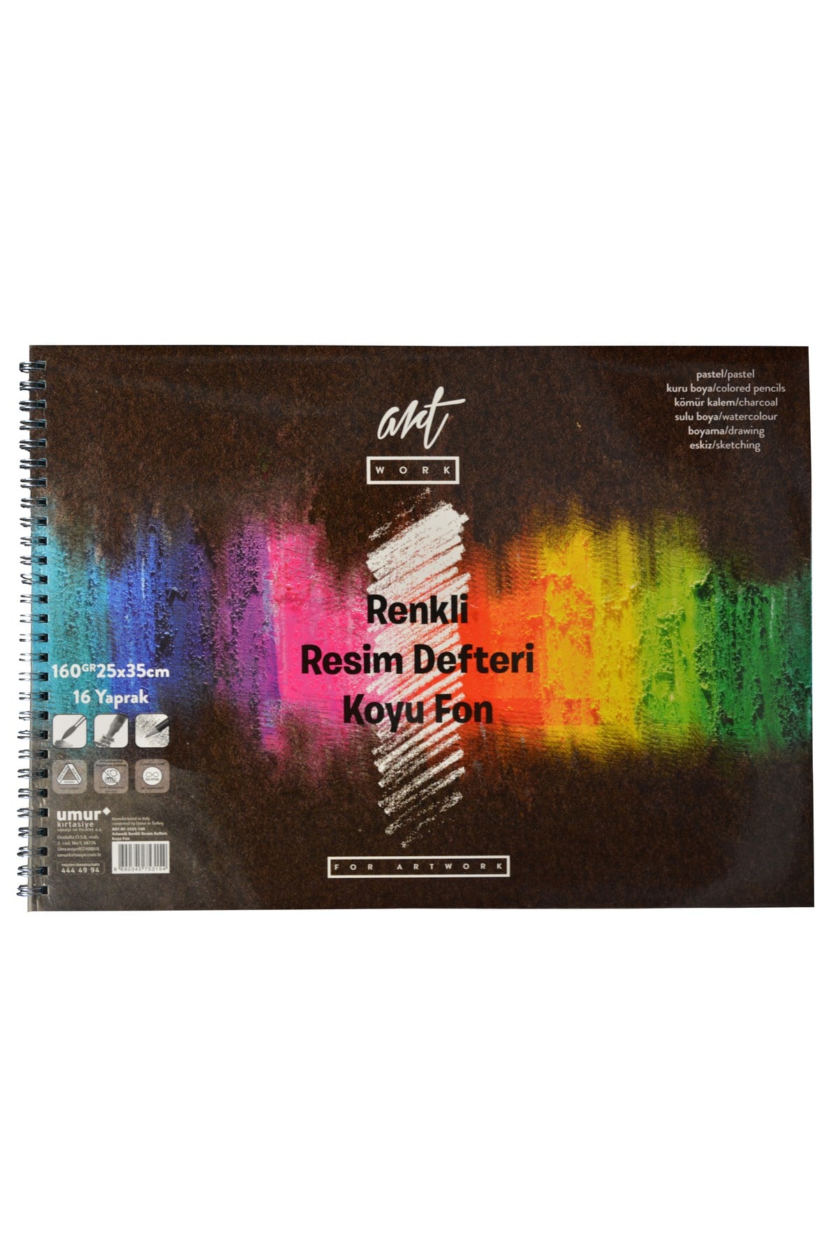 CLARA Renkli Resim Defteri Koyu Fon 160 g 25x35 16 yp