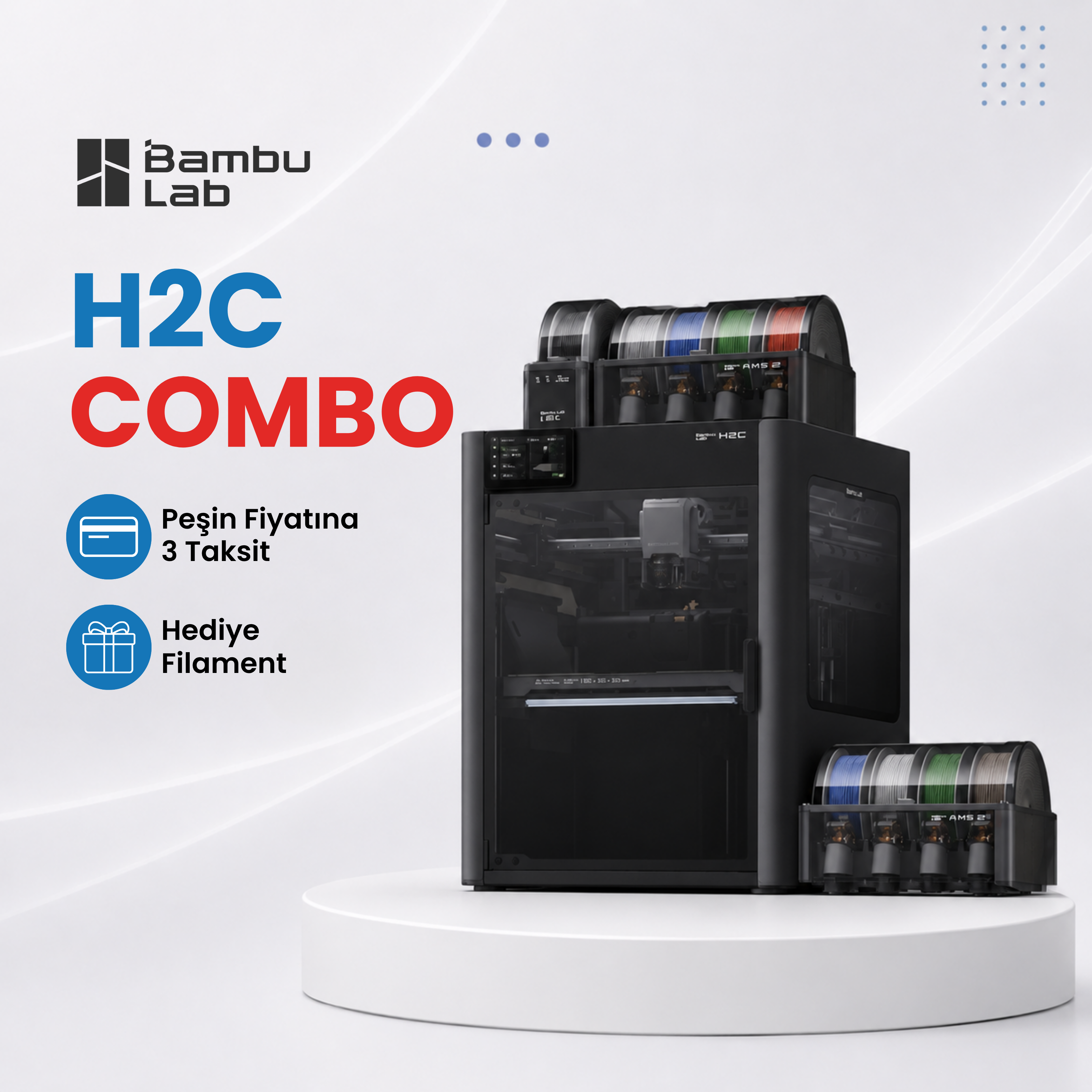 Bambu Lab H2C Ams Combo 3D Yazıcı