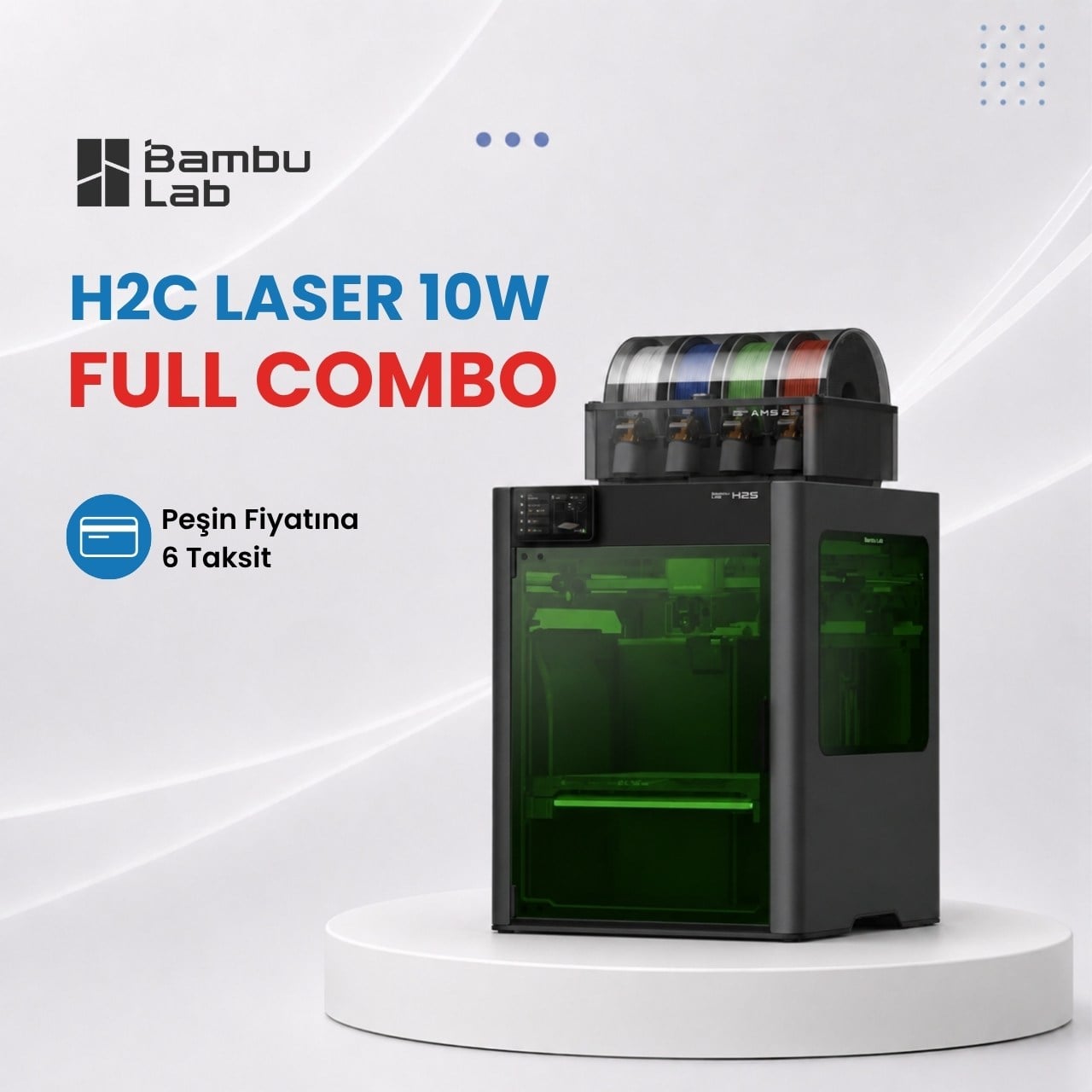 Bambu Lab H2C Laser 10W Full Combo 3D Yazıcı