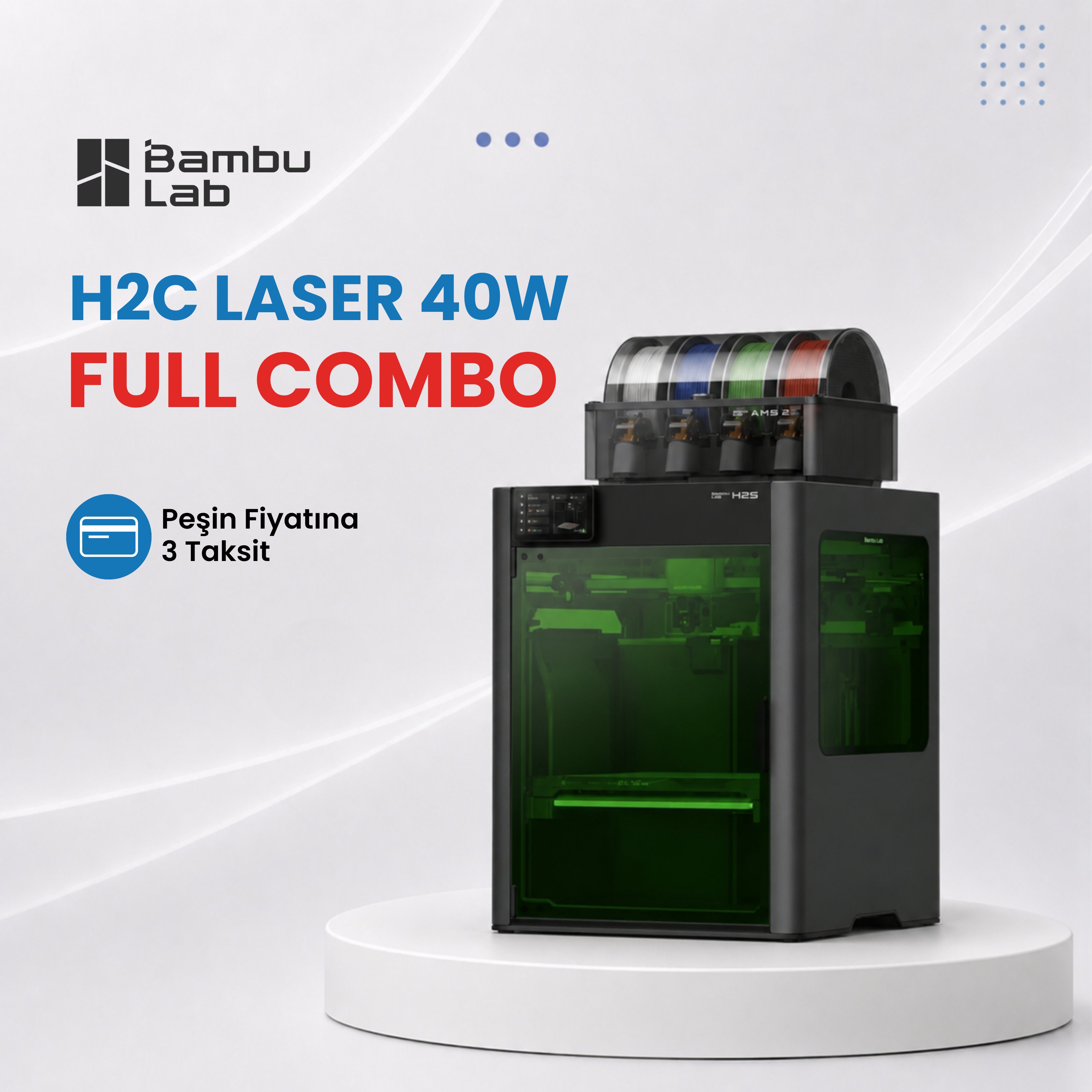 Bambu Lab H2C Laser 40W Full Combo 3D Yazıcı