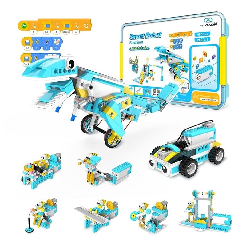 Makerzoid 200’ü 1 arada Scratch Jr Kodlama Robot Kiti – Smart Robot Premium