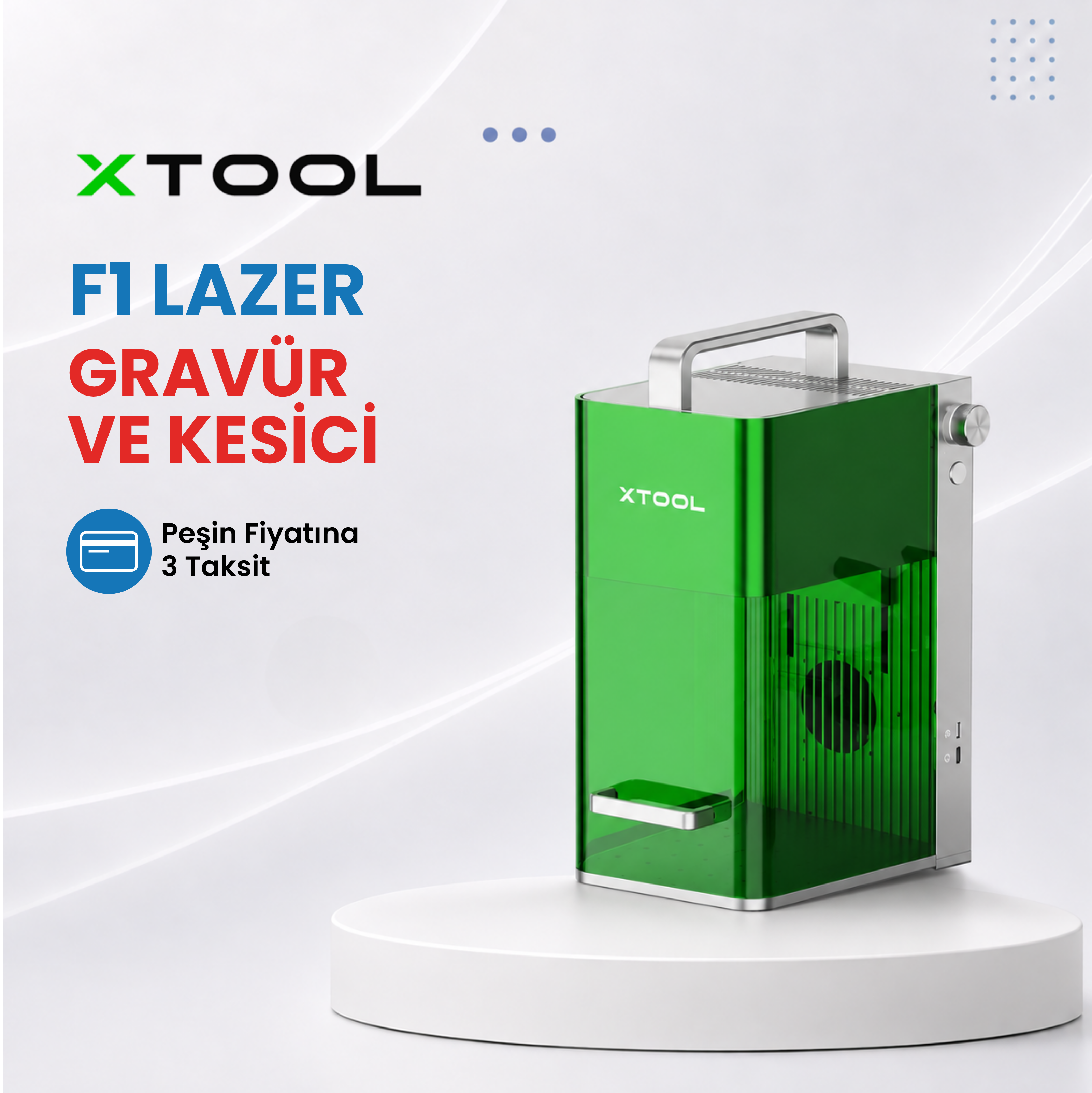 xTool F1 Lazer Gravür ve Kesici (10 W Diode Lazer + 2W 1064 Nm Infrared Lazer)