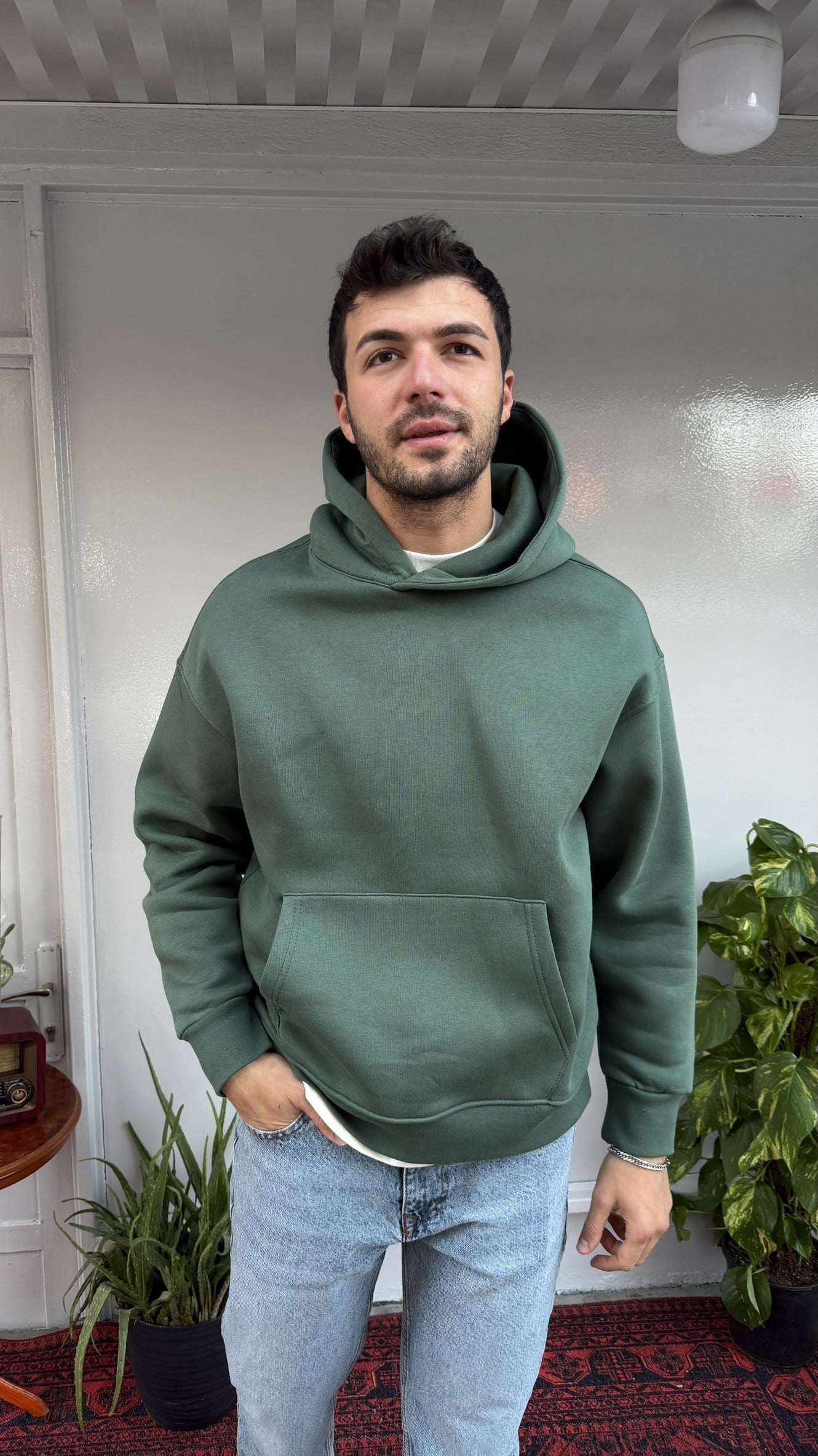 2512 Düz Basic Kapüşon