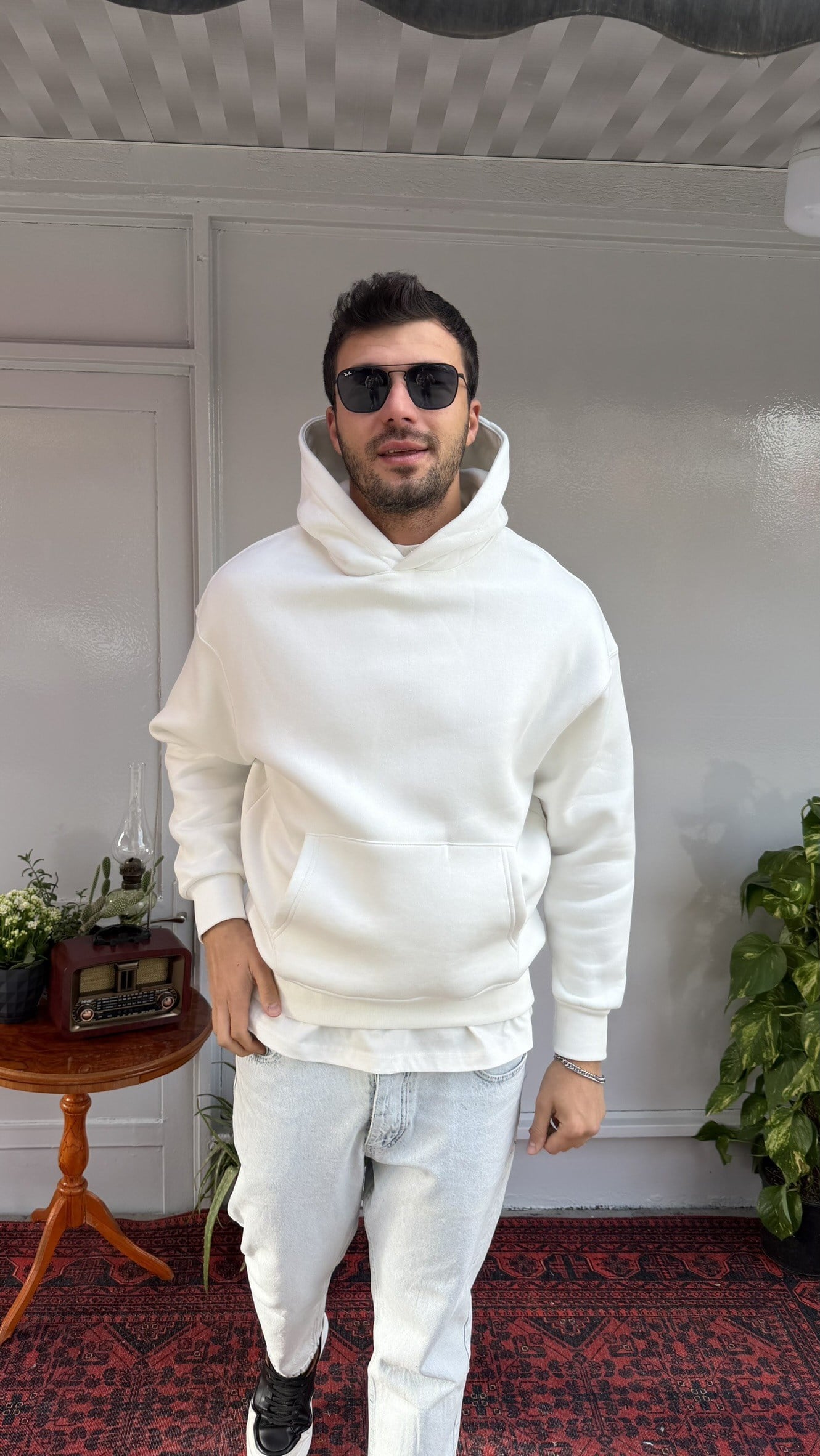 2512 Düz Basic Kapüşon