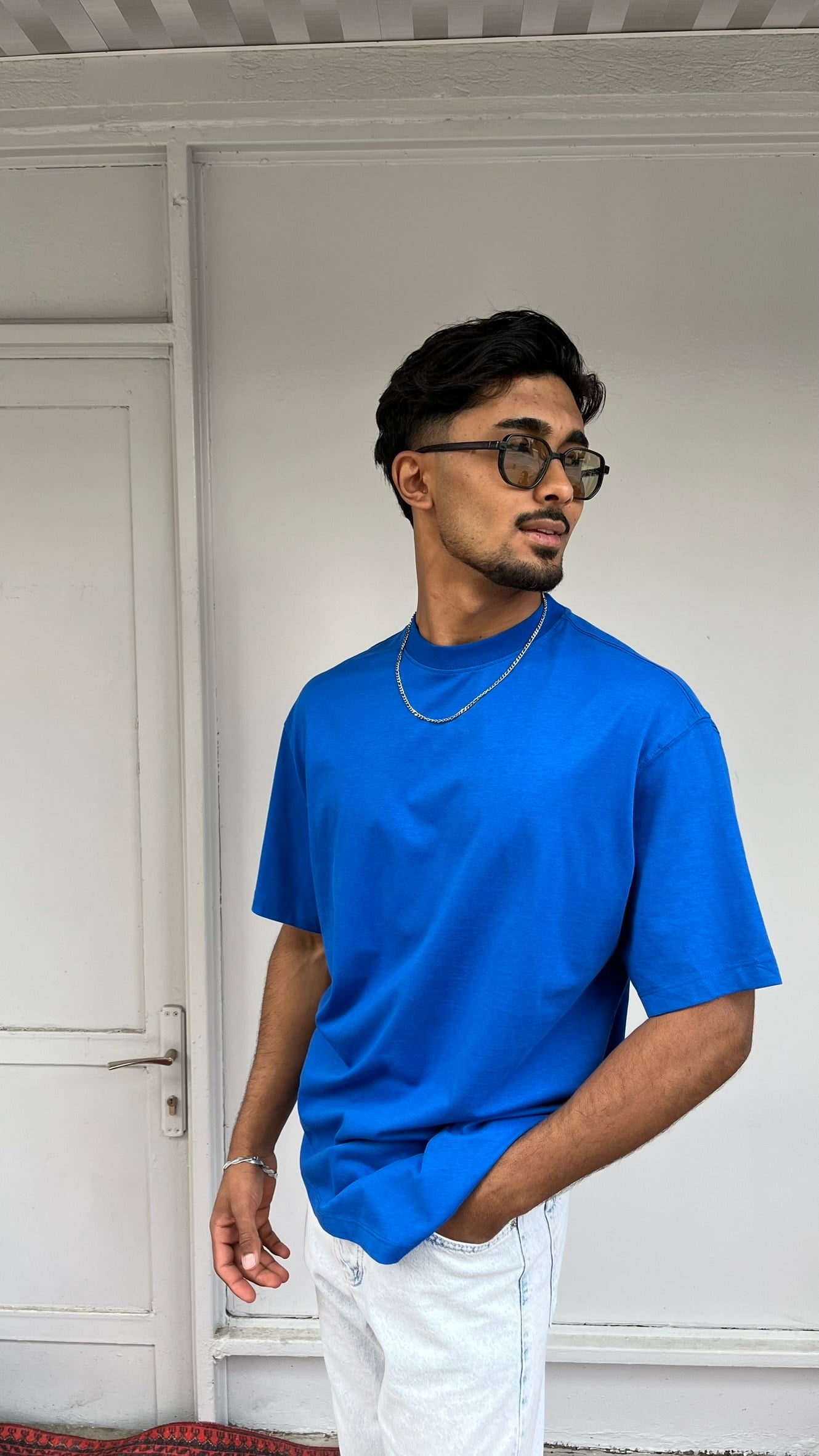 Yep Oversize Saks Mavi T-Shirt