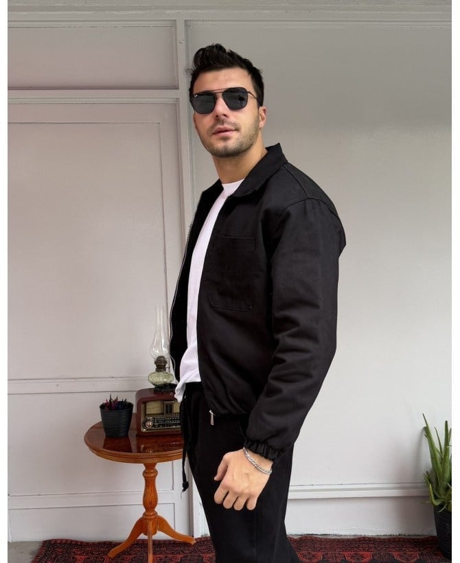 Kapitone Astarlı Gabardin Bomber Ceket
