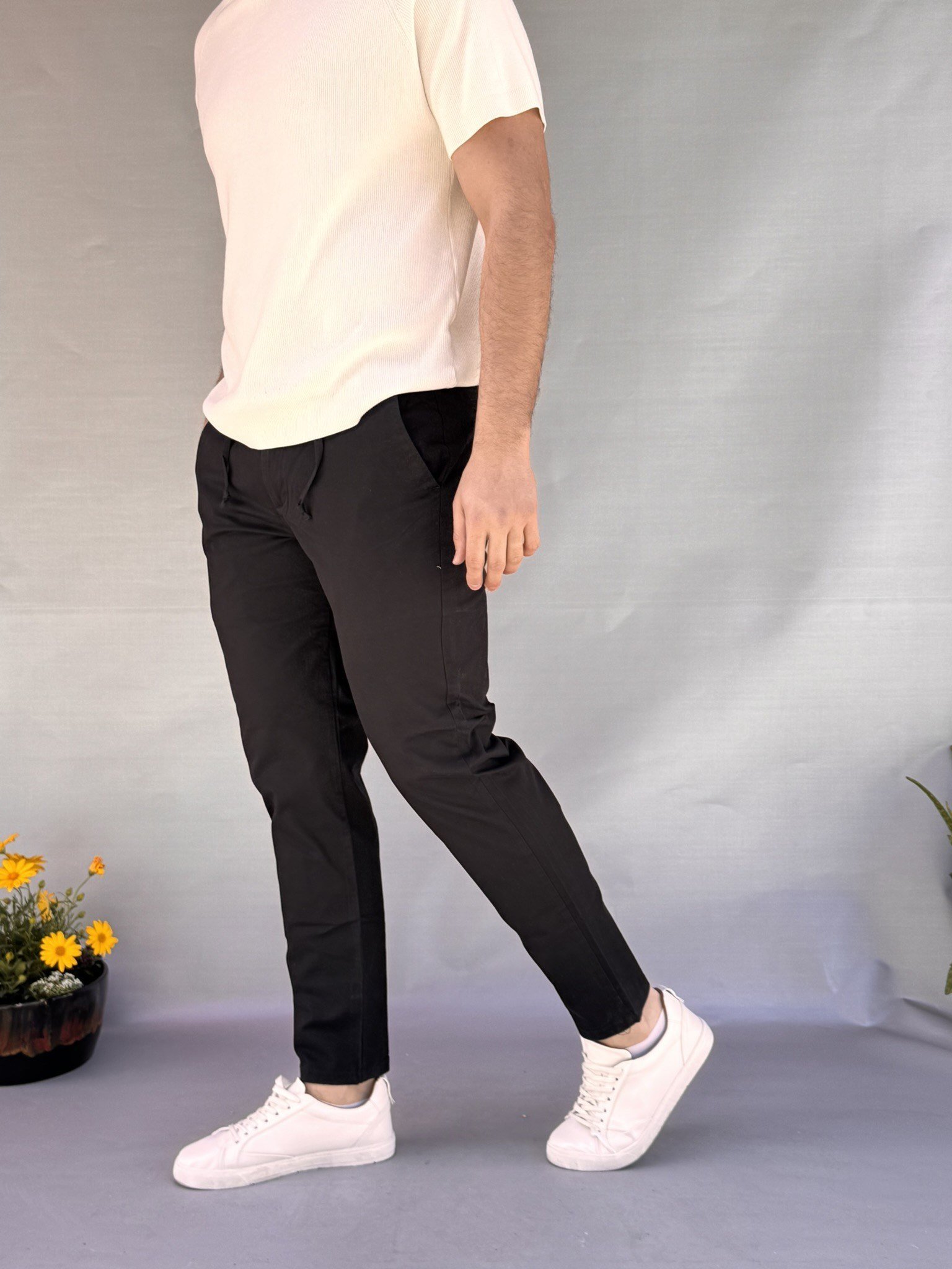 Bel Lastik İpli Arka Cep Kapaklı Jogger
