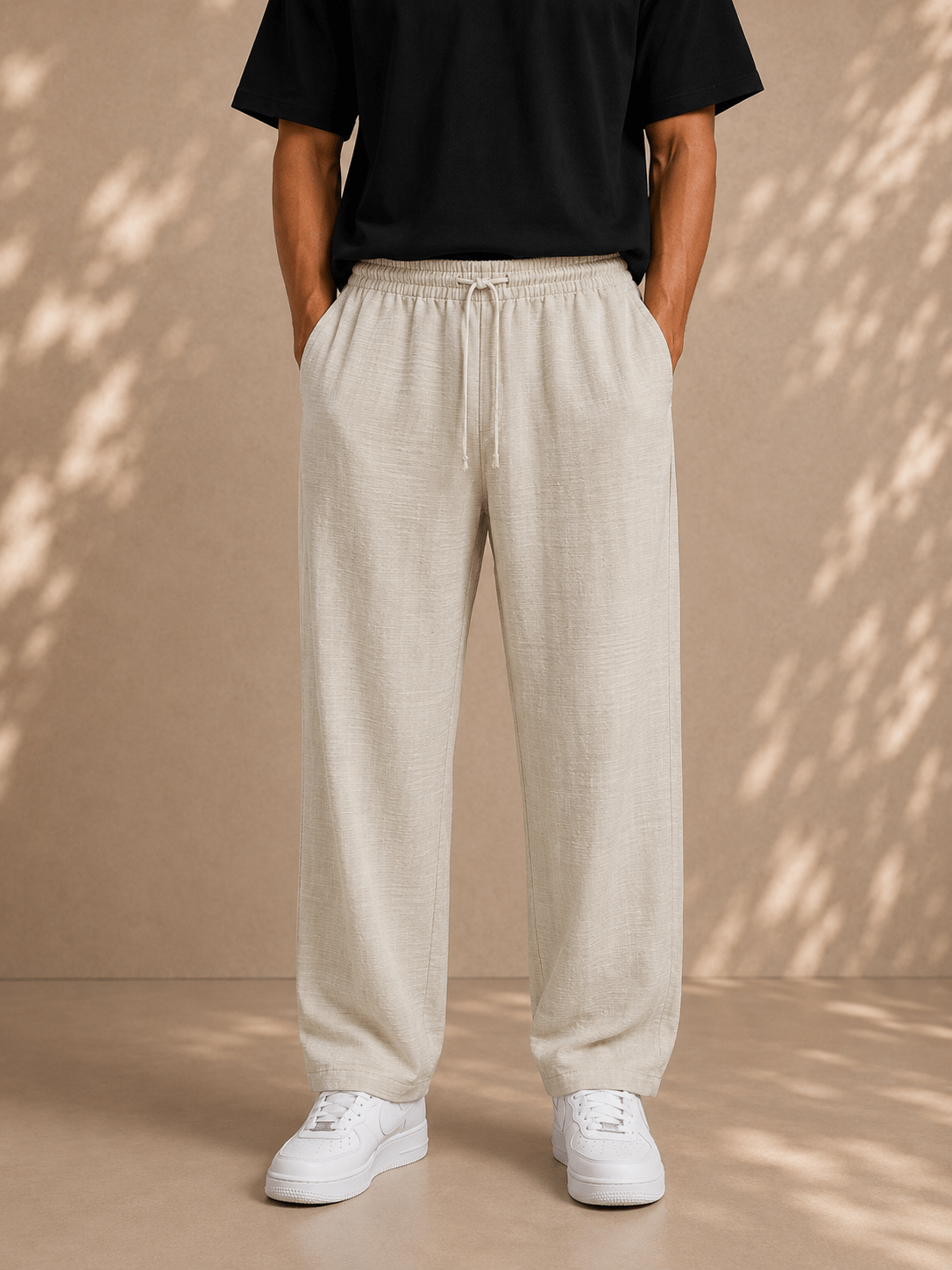Taş Keten Relax Fit Lastikli Bel Erkek Pantolon