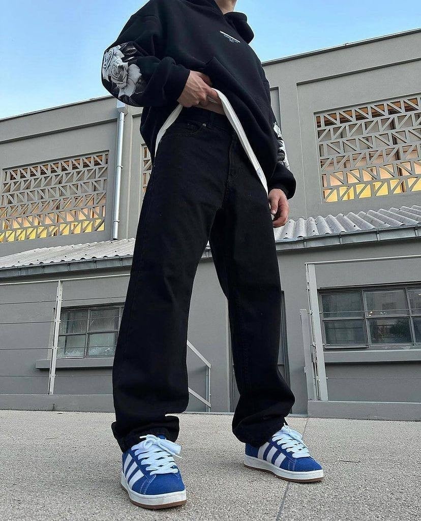Düz Siyah Baggy Pantolon 2356