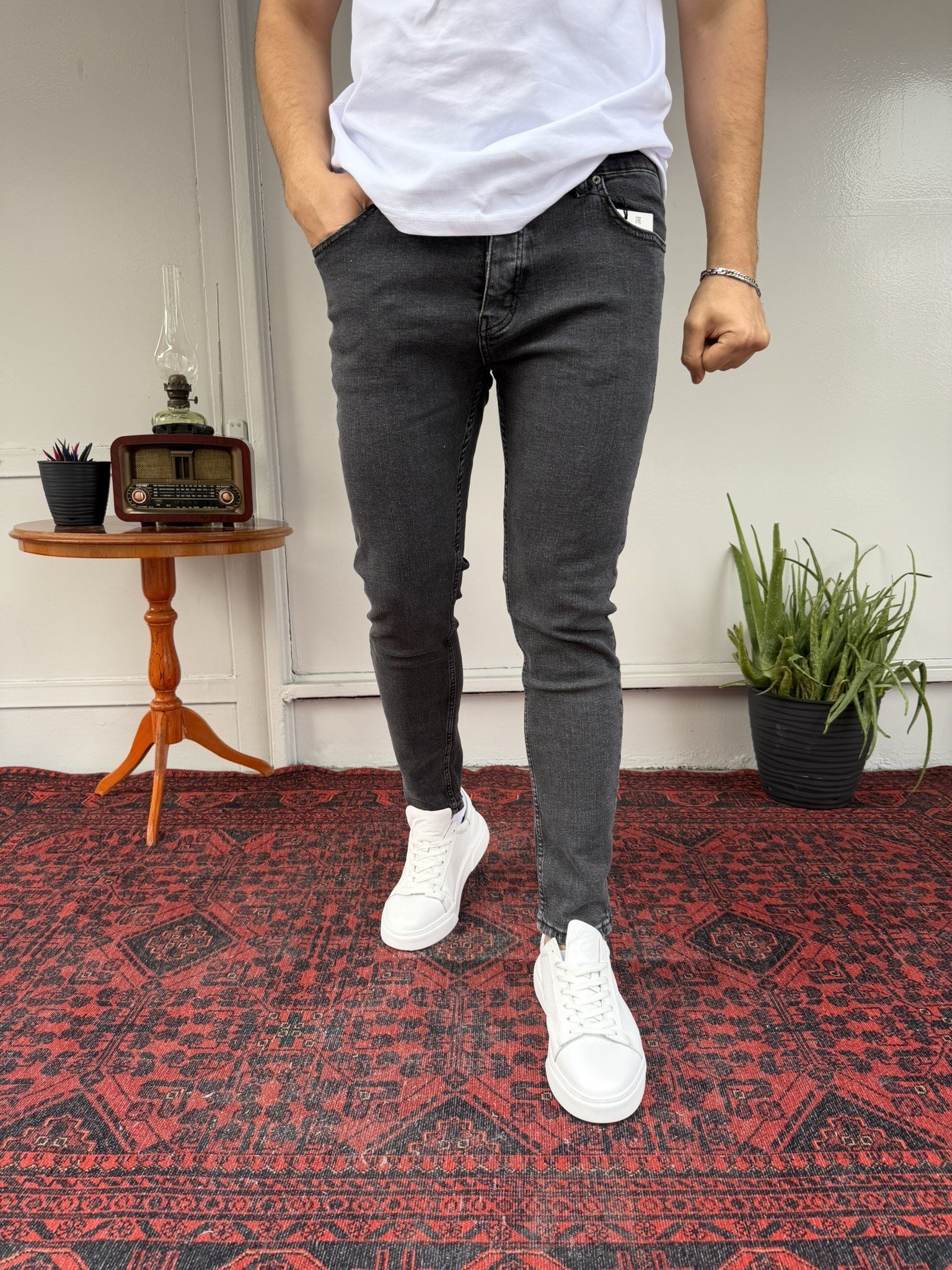 Füme Yıkamalı SkinnyFit Jean